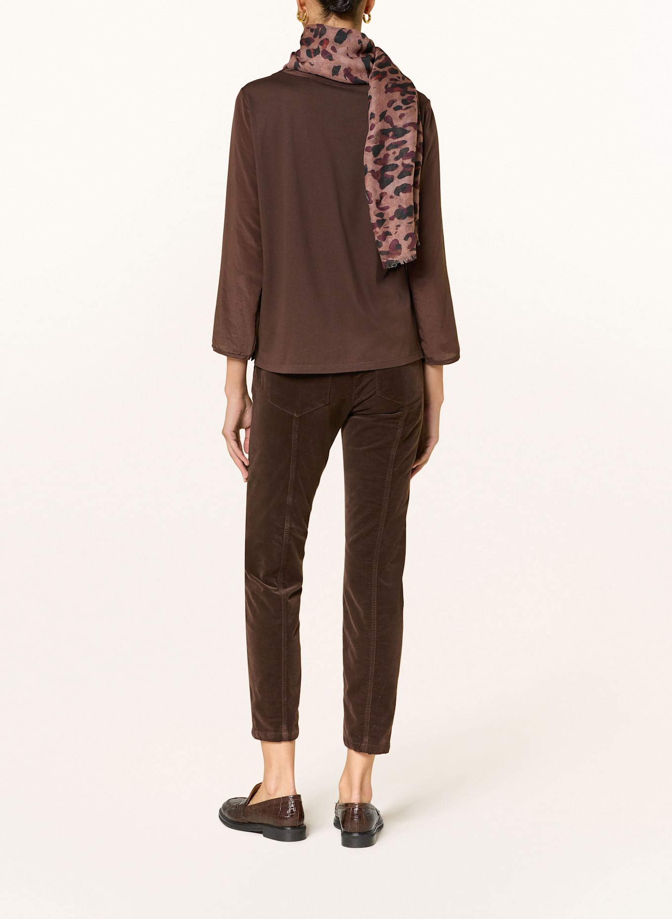 LUISA CERANO 7/8-Hose aus Samt: DUNKELBRAUN