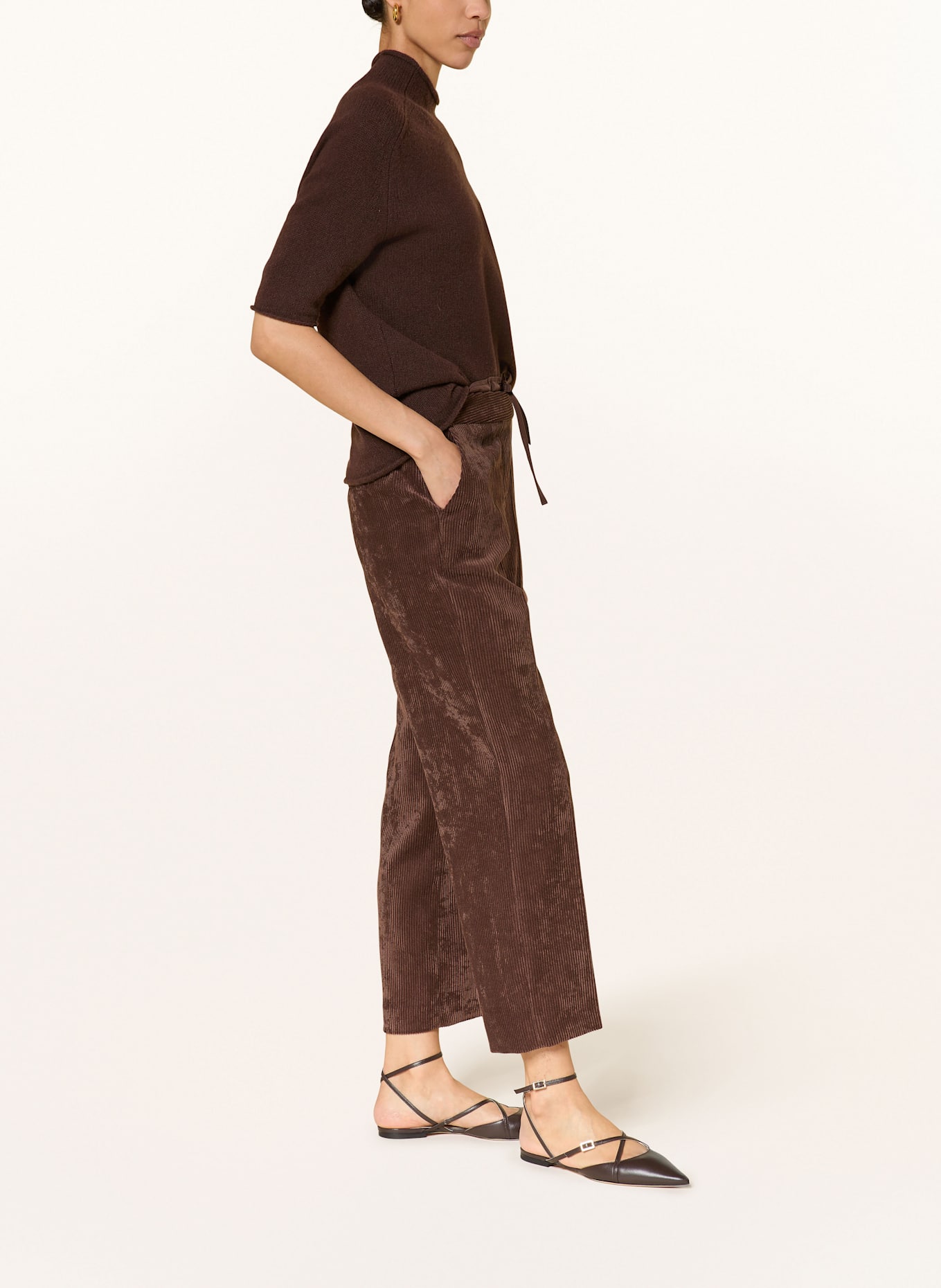 LUISA CERANO 7/8-Hose aus Cord: BRAUN