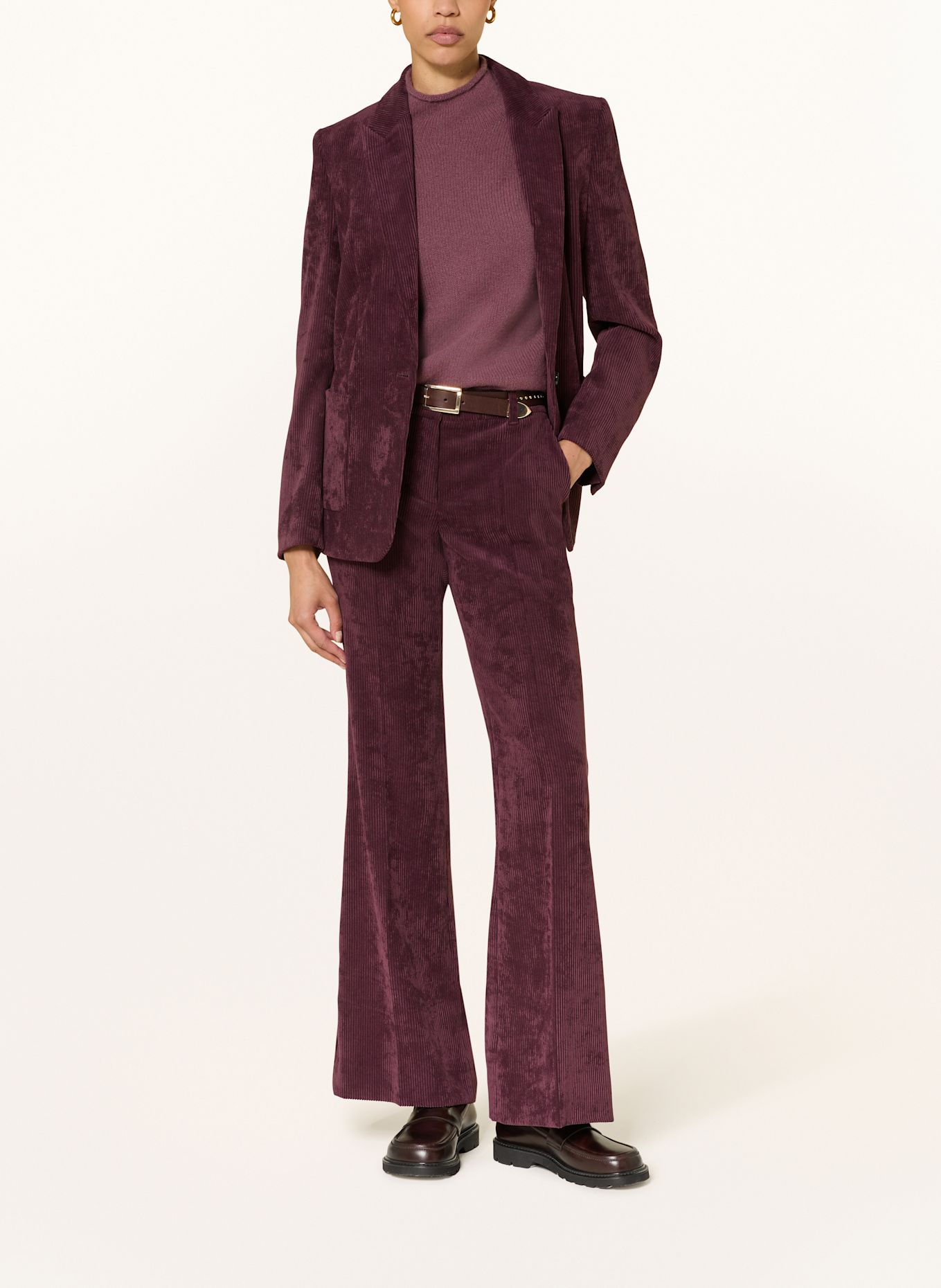 LUISA CERANO Bootcut-Hose aus Cord: DUNKELLILA