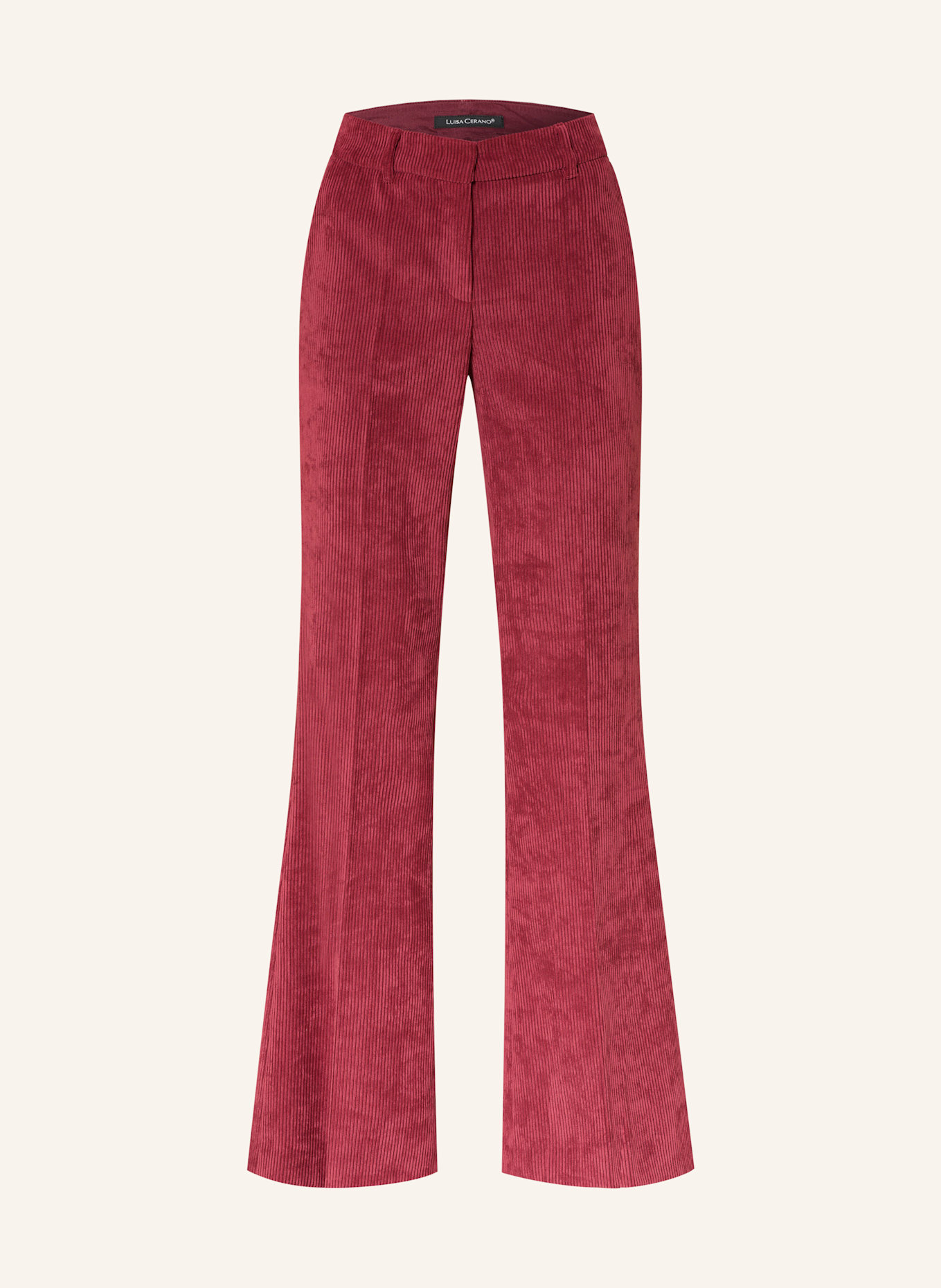 LUISA CERANO Bootcut-Hose aus Cord: DUNKELROT