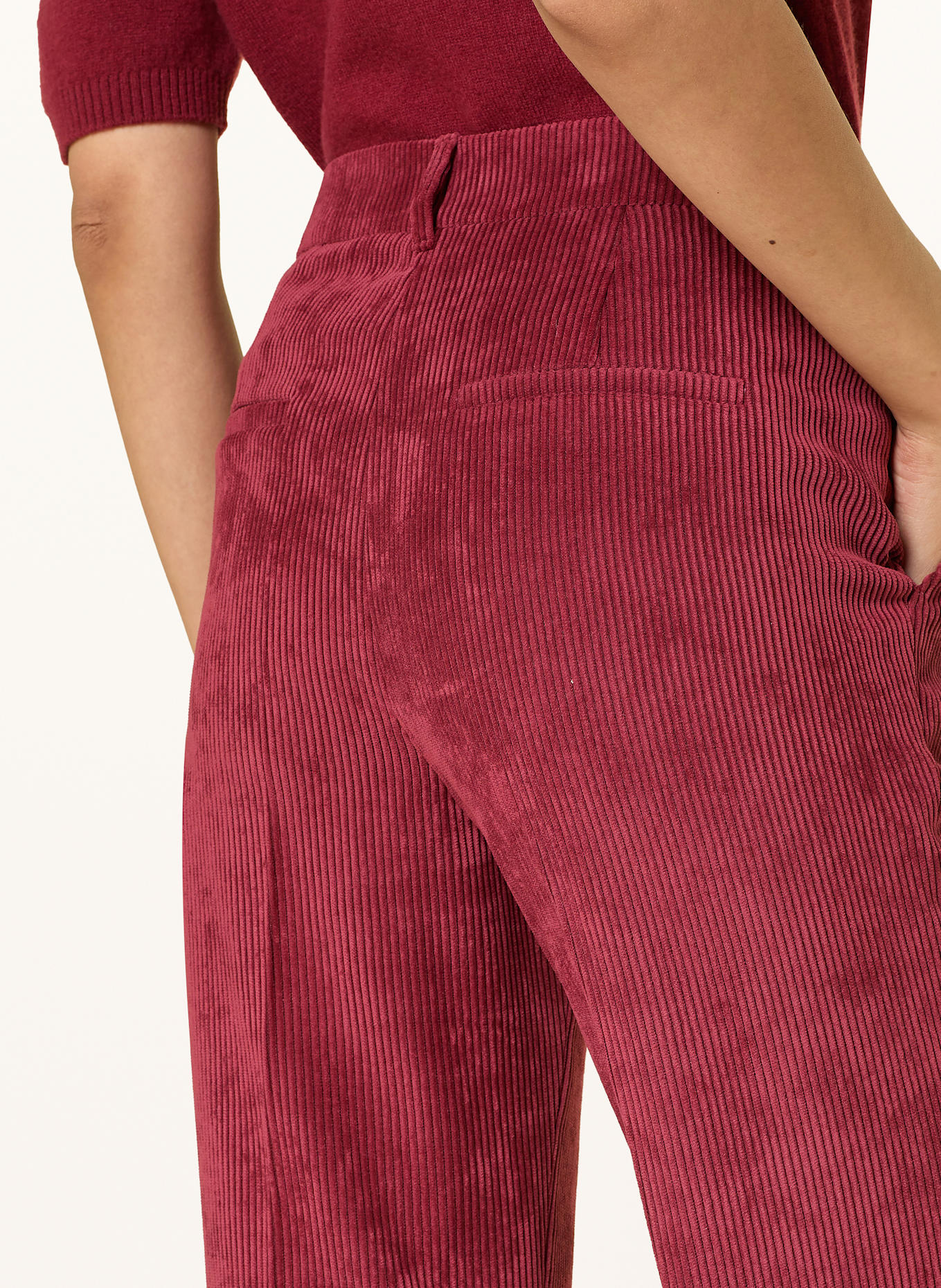 LUISA CERANO Bootcut-Hose aus Cord: DUNKELROT