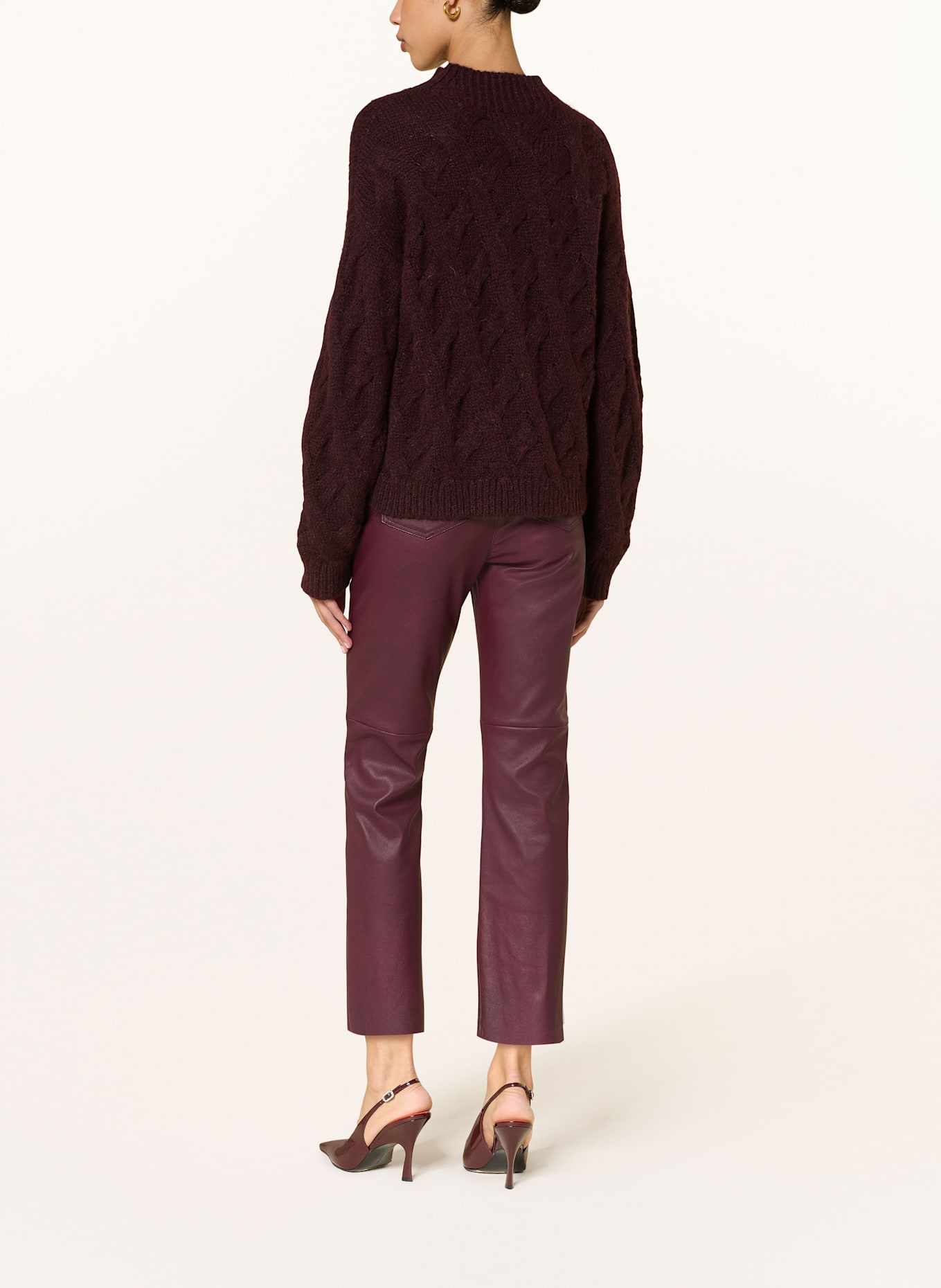 LUISA CERANO 7/8-Hose aus Leder: DUNKELROT