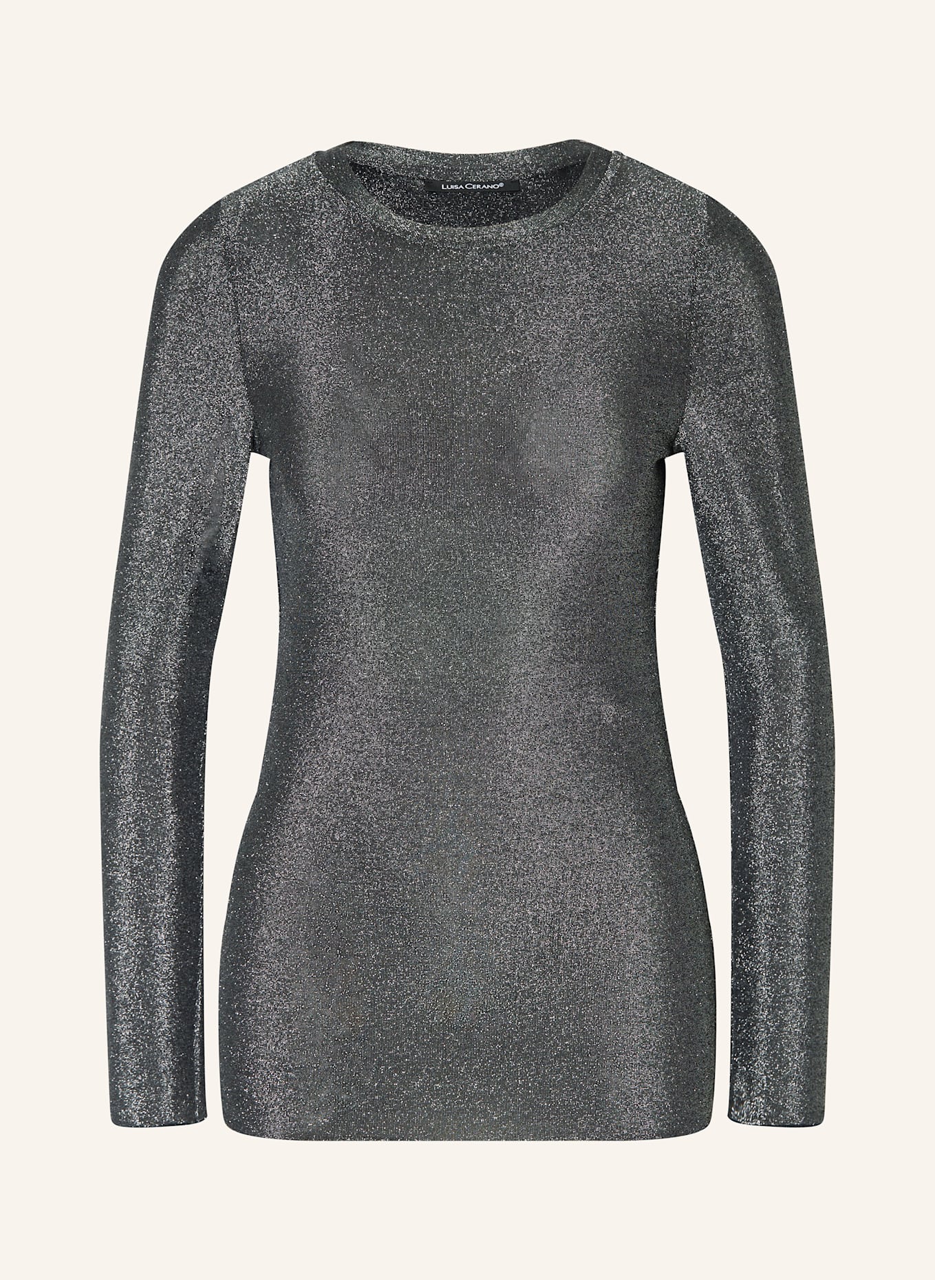 LUISA CERANO Longsleeve mit Glitzergarn: DUNKELGRAU
