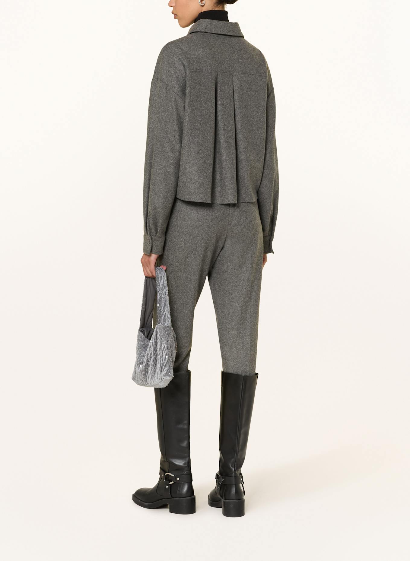 LUISA CERANO Hemdbluse aus Flanell: GRAU