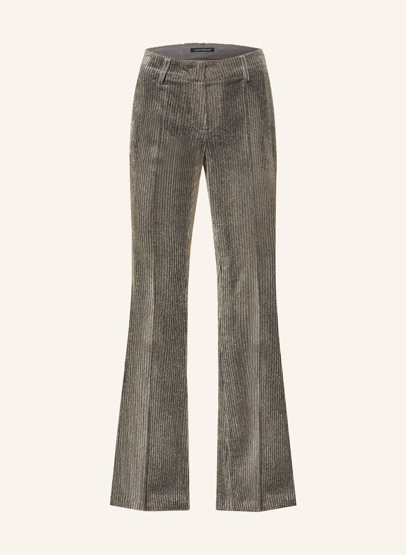LUISA CERANO Bootcut-Hose aus Cord mit Glitzergarn: GRAU
