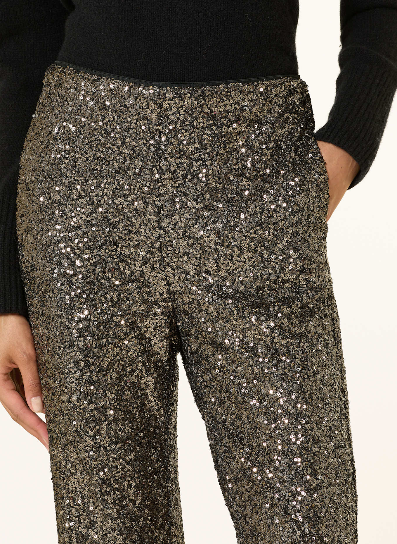 LUISA CERANO Hose mit Pailletten: DUNKELGRAU