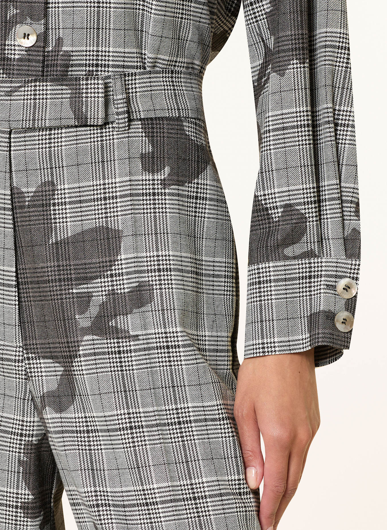 SEM PER LEI Hemdbluse: SCHWARZ / GRAU / WEISS