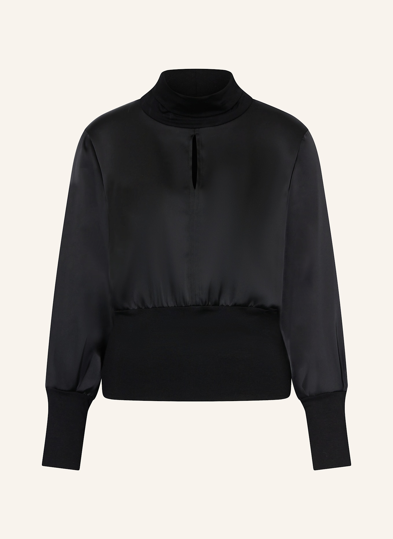 SEM PER LEI Blusenshirt im Materialmix: SCHWARZ