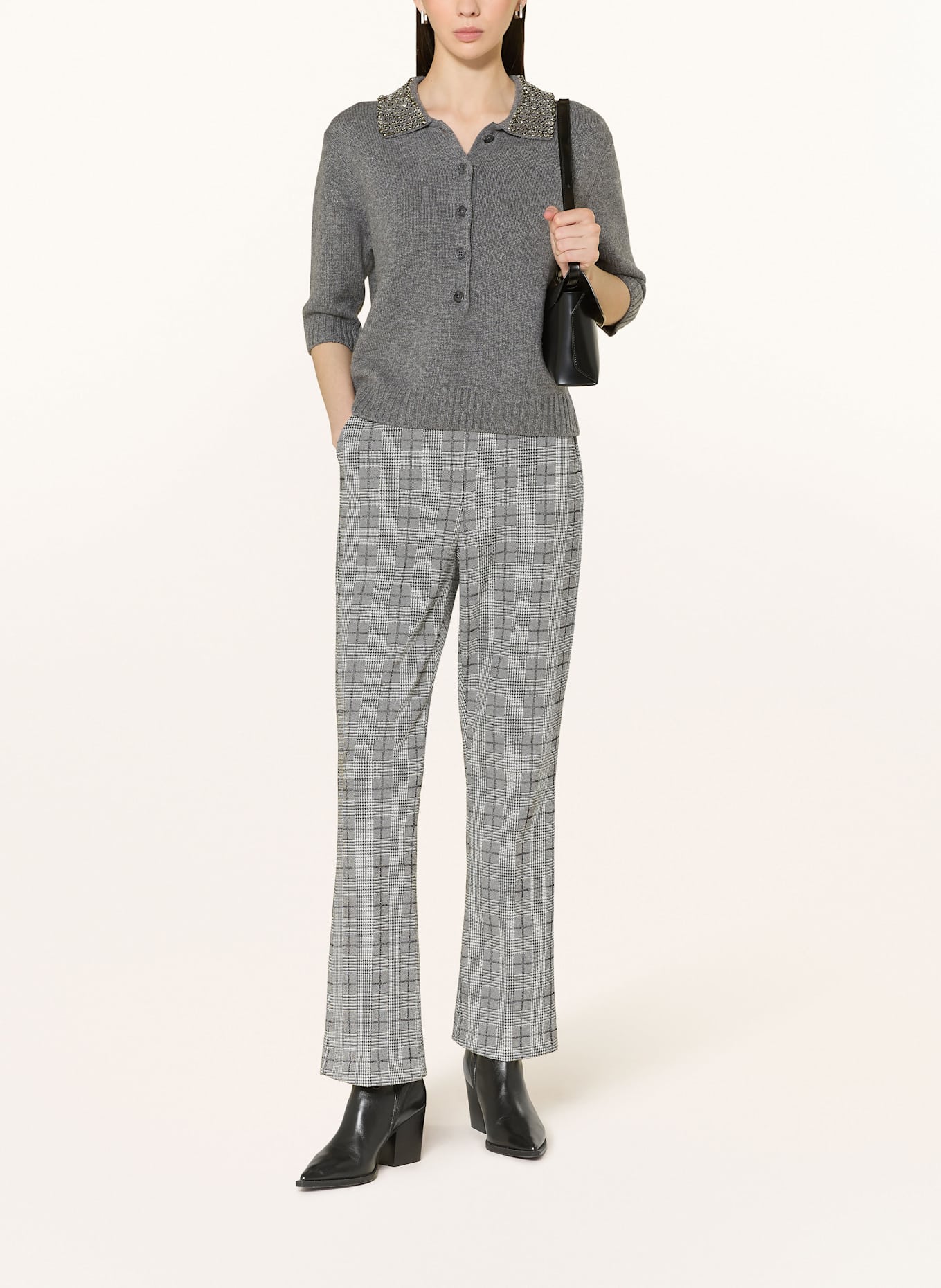 SEM PER LEI Hose mit Glitzergarn: SCHWARZ / GRAU