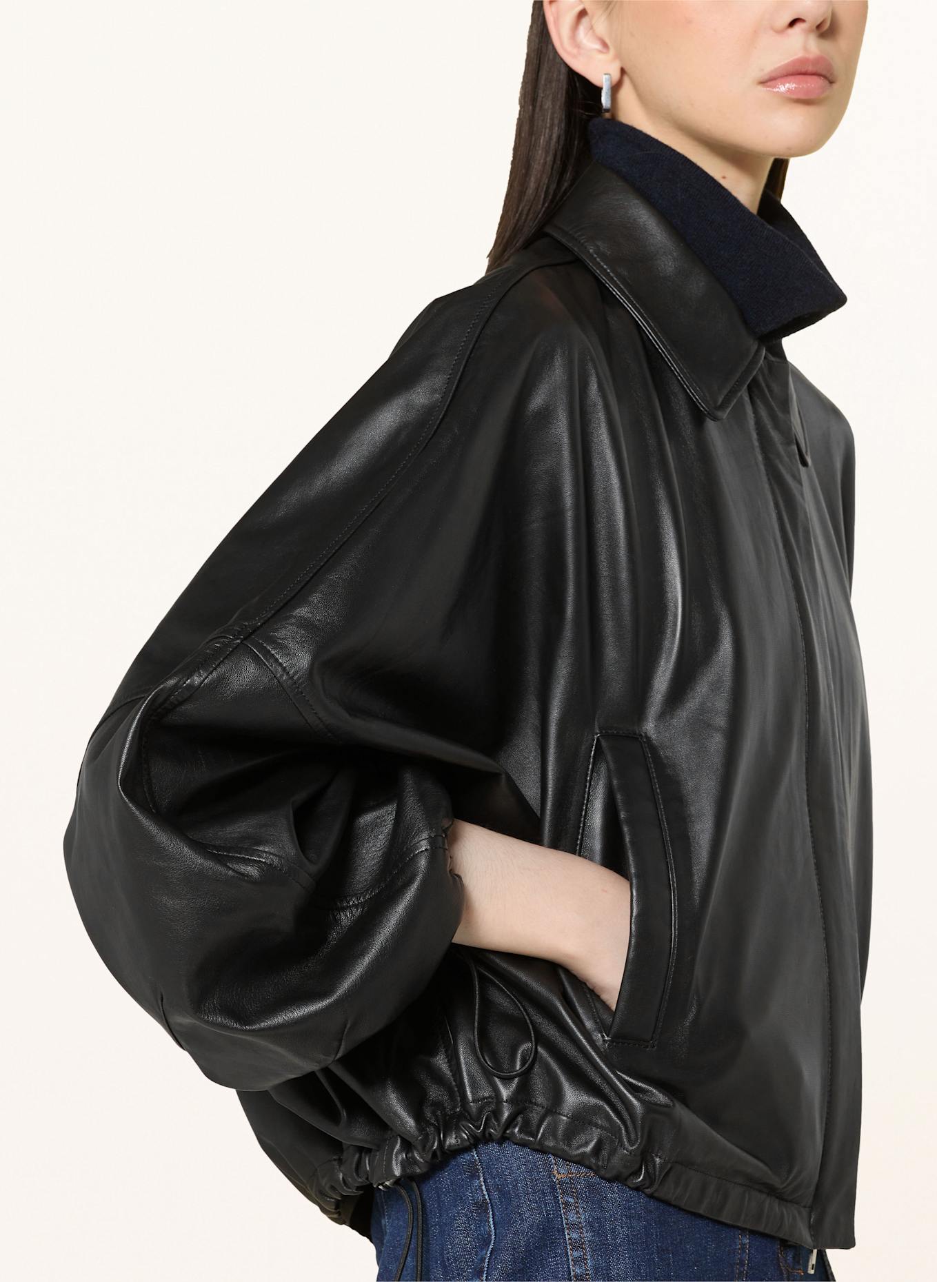 SEM PER LEI Lederjacke: SCHWARZ