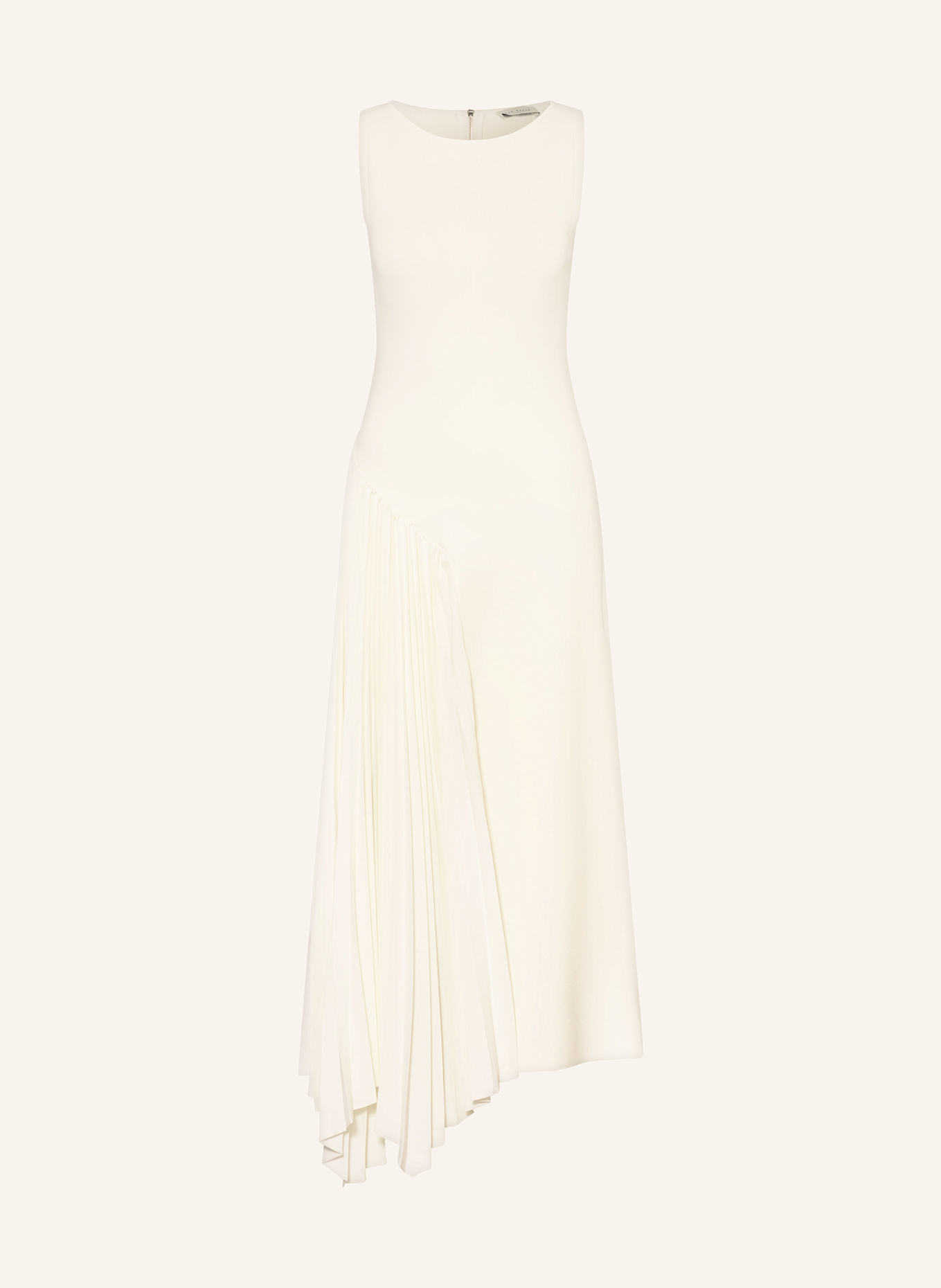 TED BAKER Strickkleid AZZINA im Materialmix mit Plissees: ECRU
