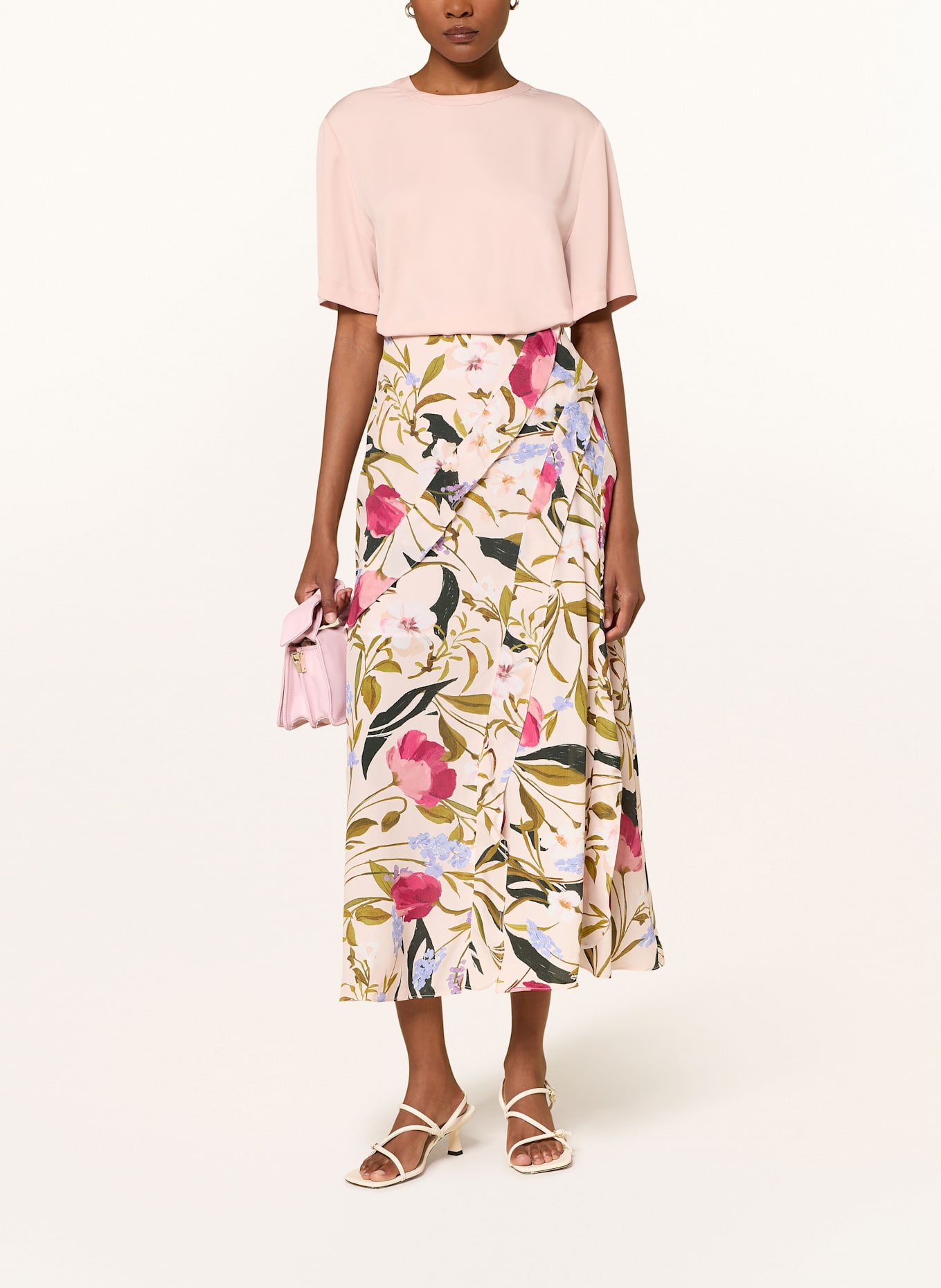 ☆Ted Baker☆ フラワープリントフリル装飾スカート・CANDICI♪ CANDICI - Floral Print Frill Trim Midi Skirt With Split