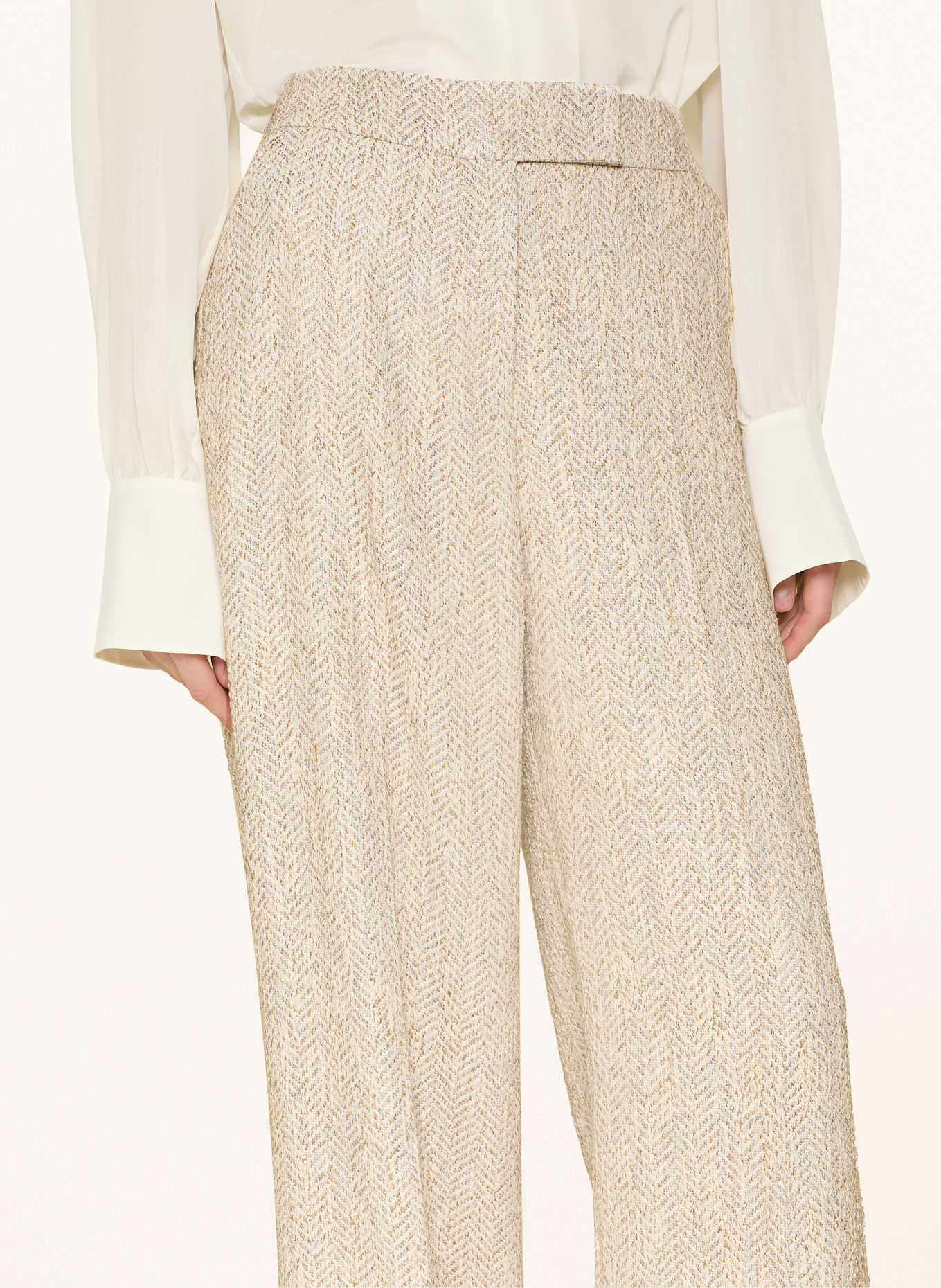 TED BAKER IVORY wide leg trousers: ECRU/ BEIGE/ CREAM