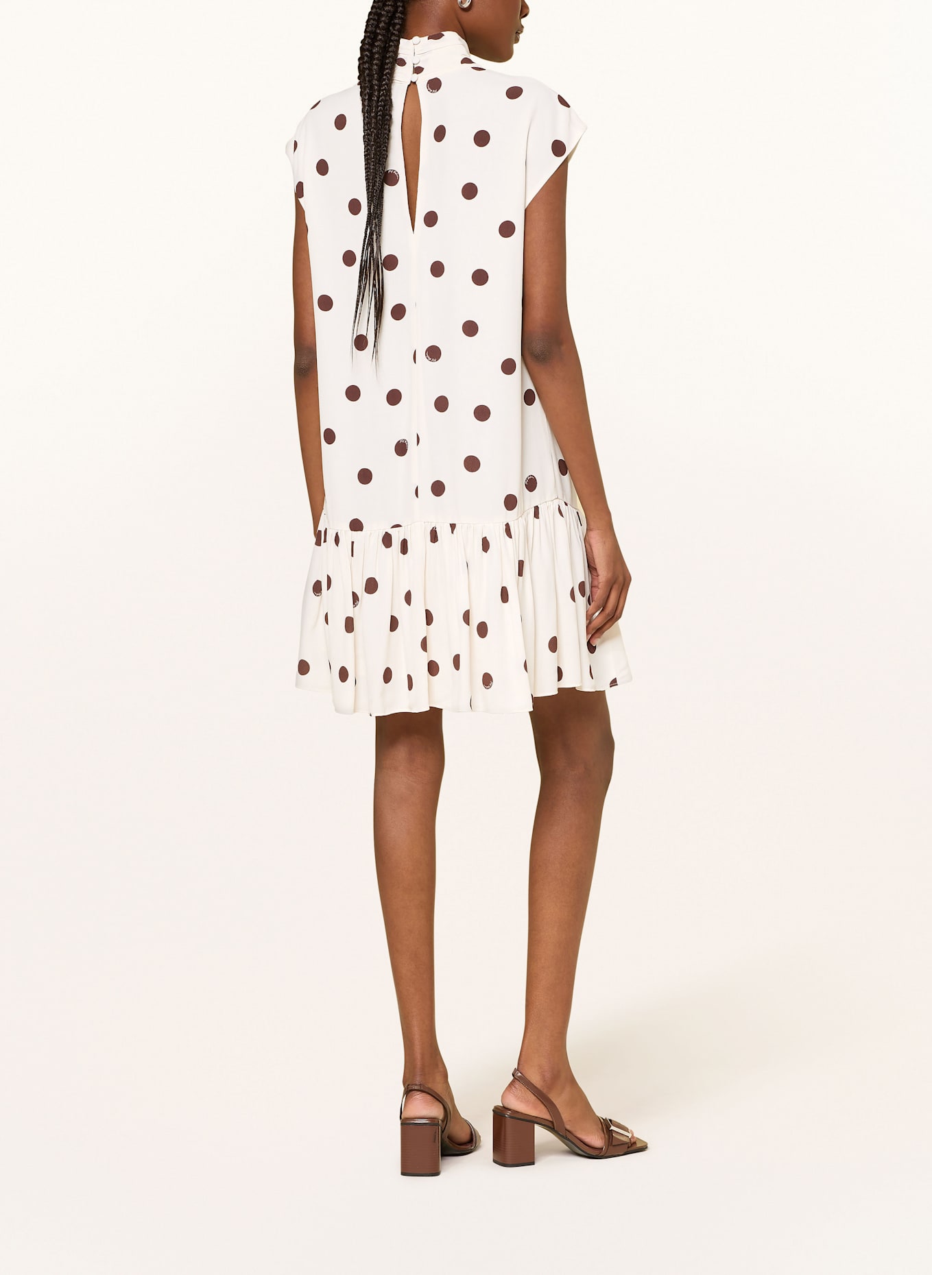 TED BAKER Schluppenkleid JUTUVA: WEISS / DUNKELBRAUN