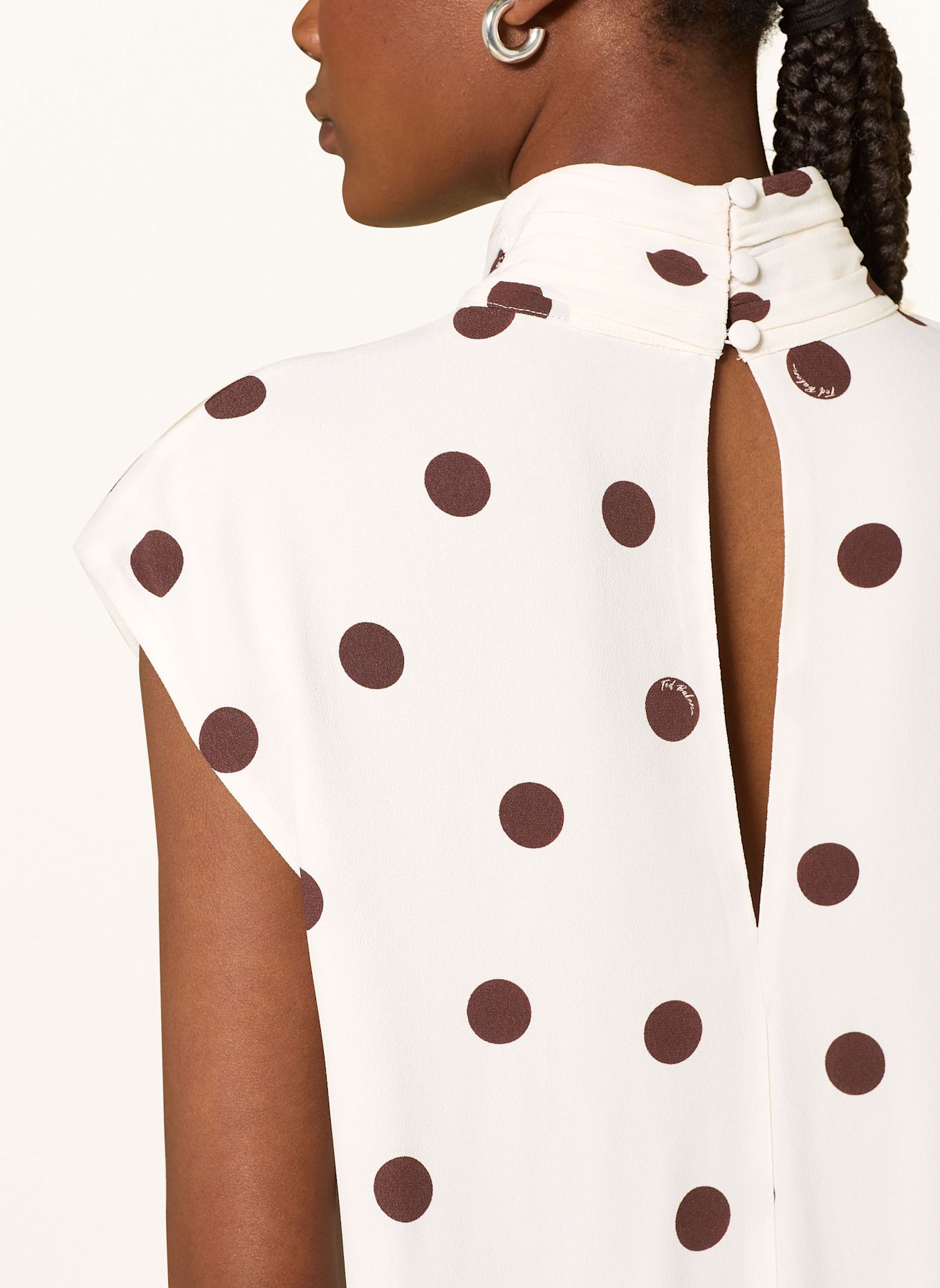 TED BAKER Schluppenkleid JUTUVA: WEISS / DUNKELBRAUN