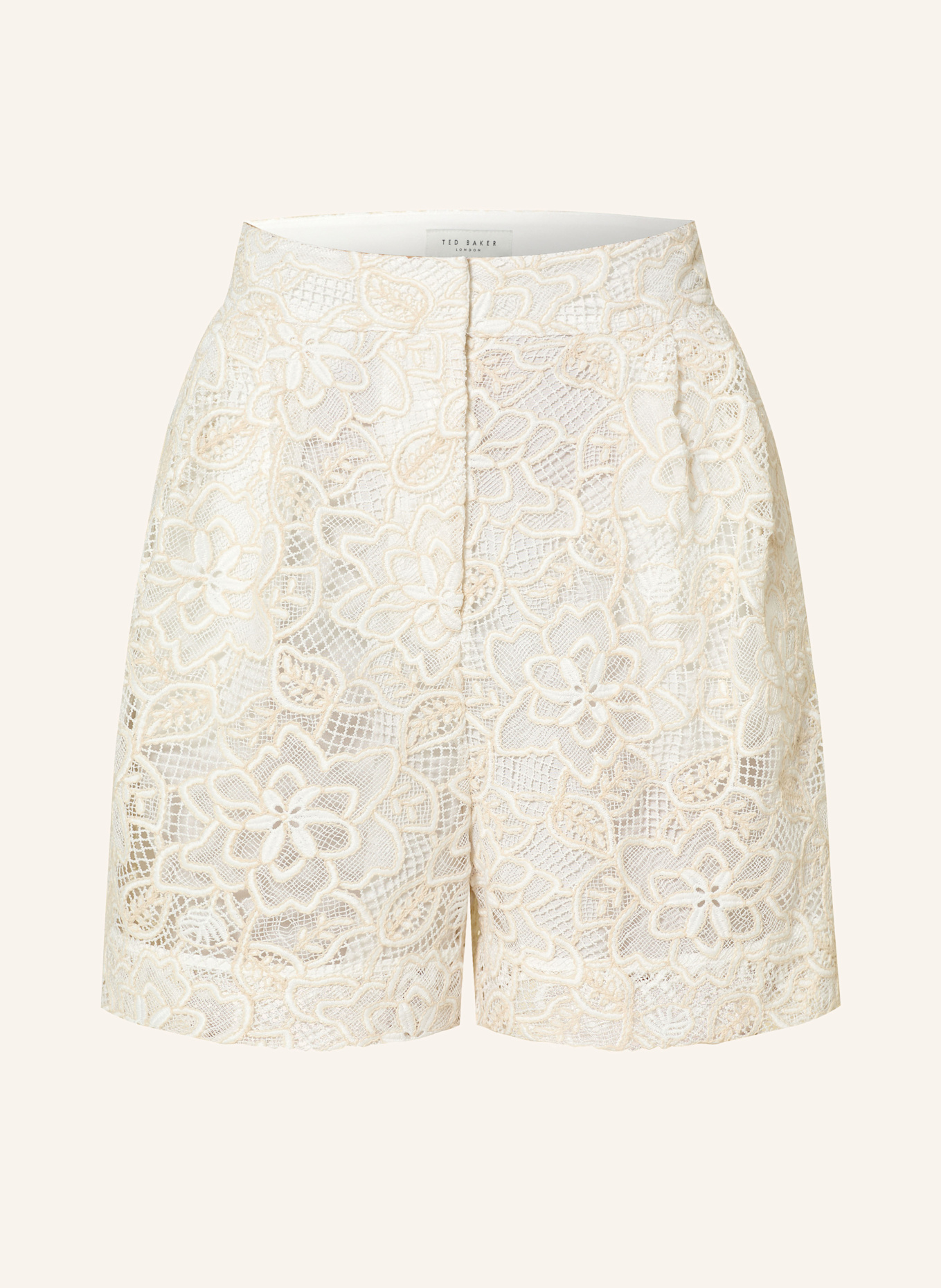 TED BAKER Lace shorts BOWIA: CREAM/ WHITE