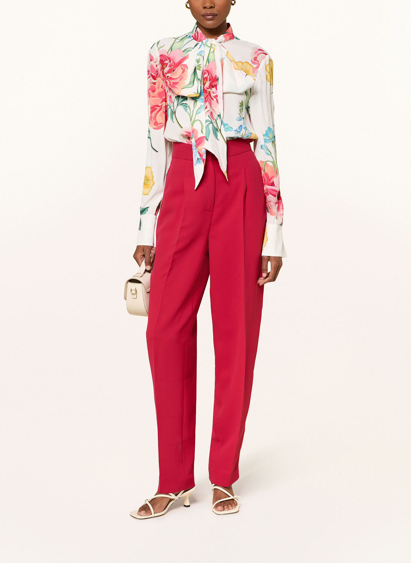 TED BAKER MORRIAT wide leg trousers: DARK RED