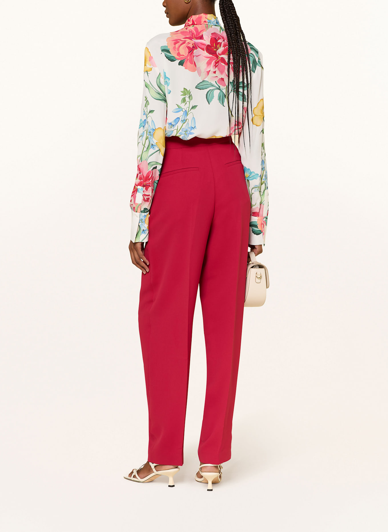 TED BAKER MORRIAT wide leg trousers: DARK RED