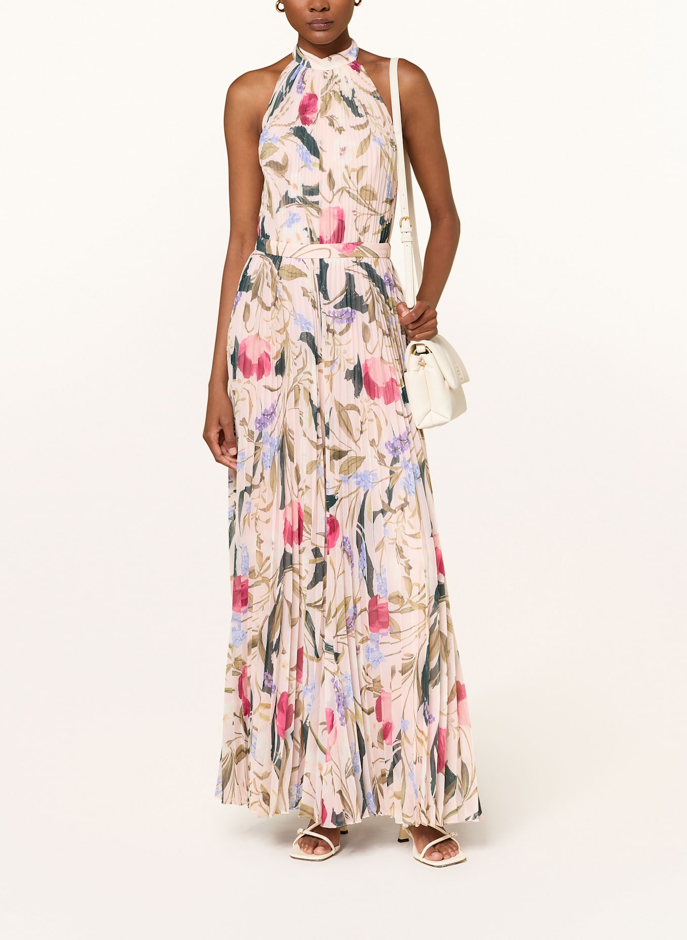 TED BAKER CURCLOA jumpsuit with pleats: LIGHT PINK/ PINK/ GREEN
