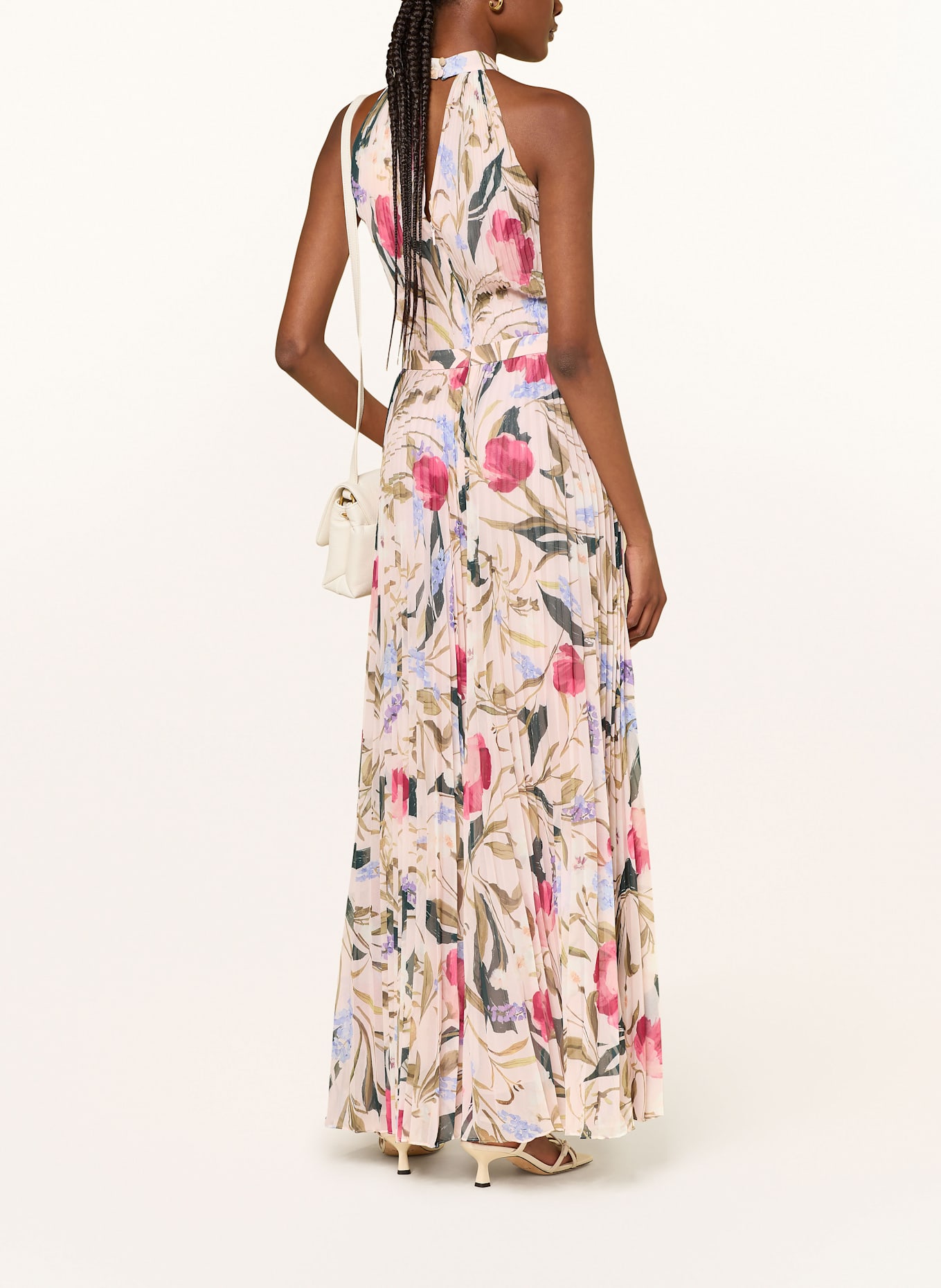 TED BAKER CURCLOA jumpsuit with pleats: LIGHT PINK/ PINK/ GREEN