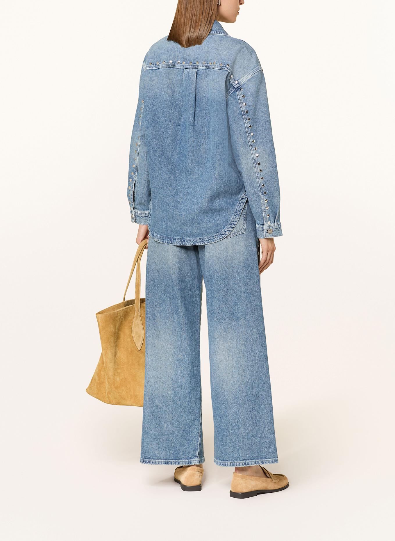 MAC Wide Leg Jeans NEVADA mit Nieten: D470 sporty midblue