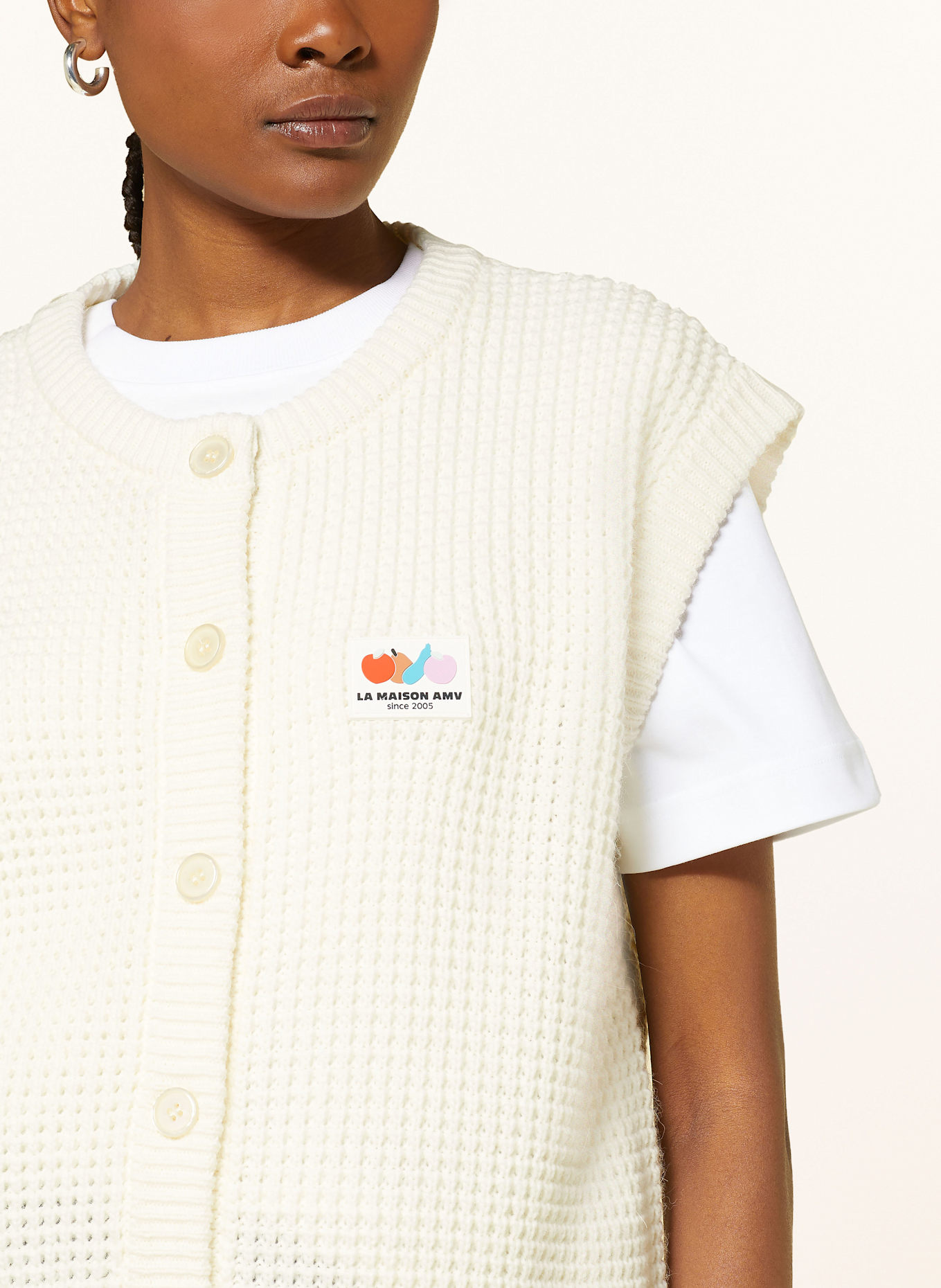 American Vintage Strickweste CRASHWAY: ECRU