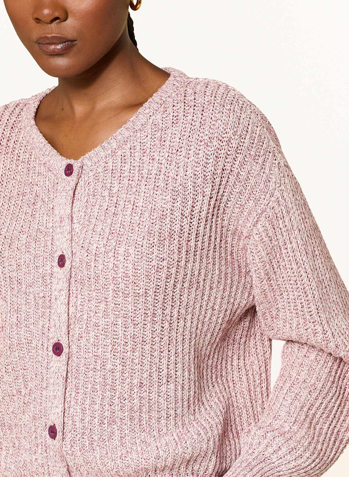 American Vintage Strickjacke TOBAY: WEISS/ DUNKELROT