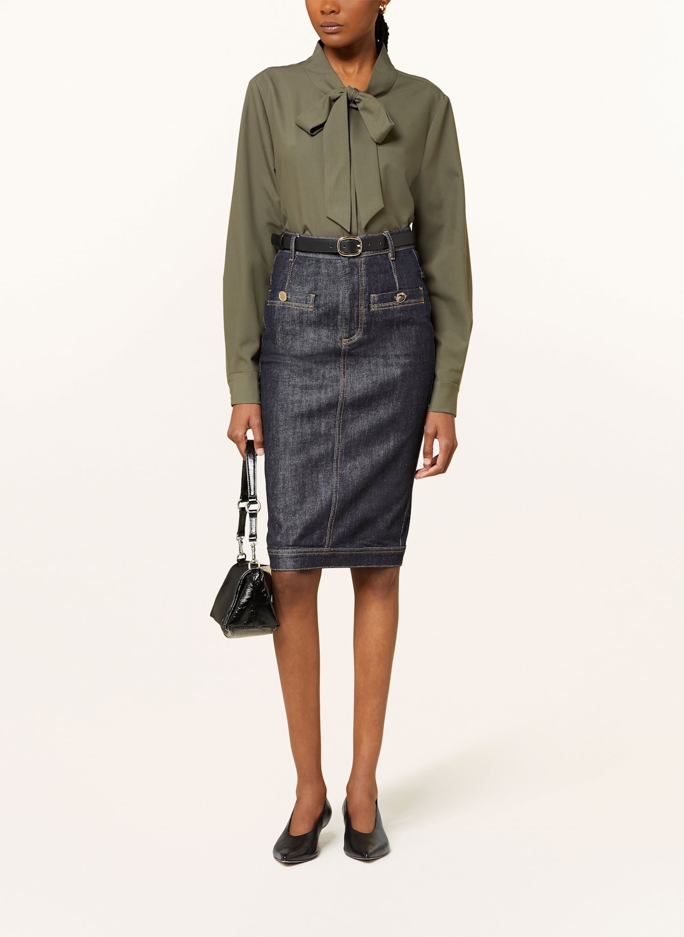 self-portrait Schluppenbluse: KHAKI