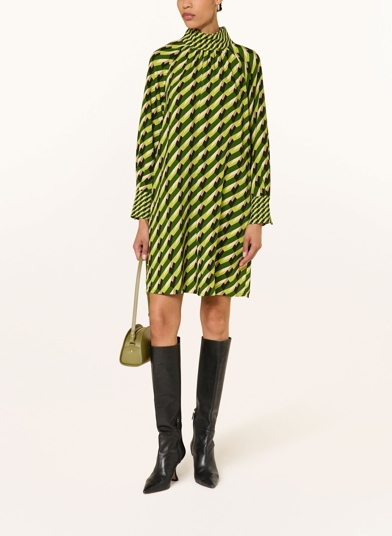 ANNA's Kleid: DUNKELGRÜN / HELLGRÜN / TAUPE