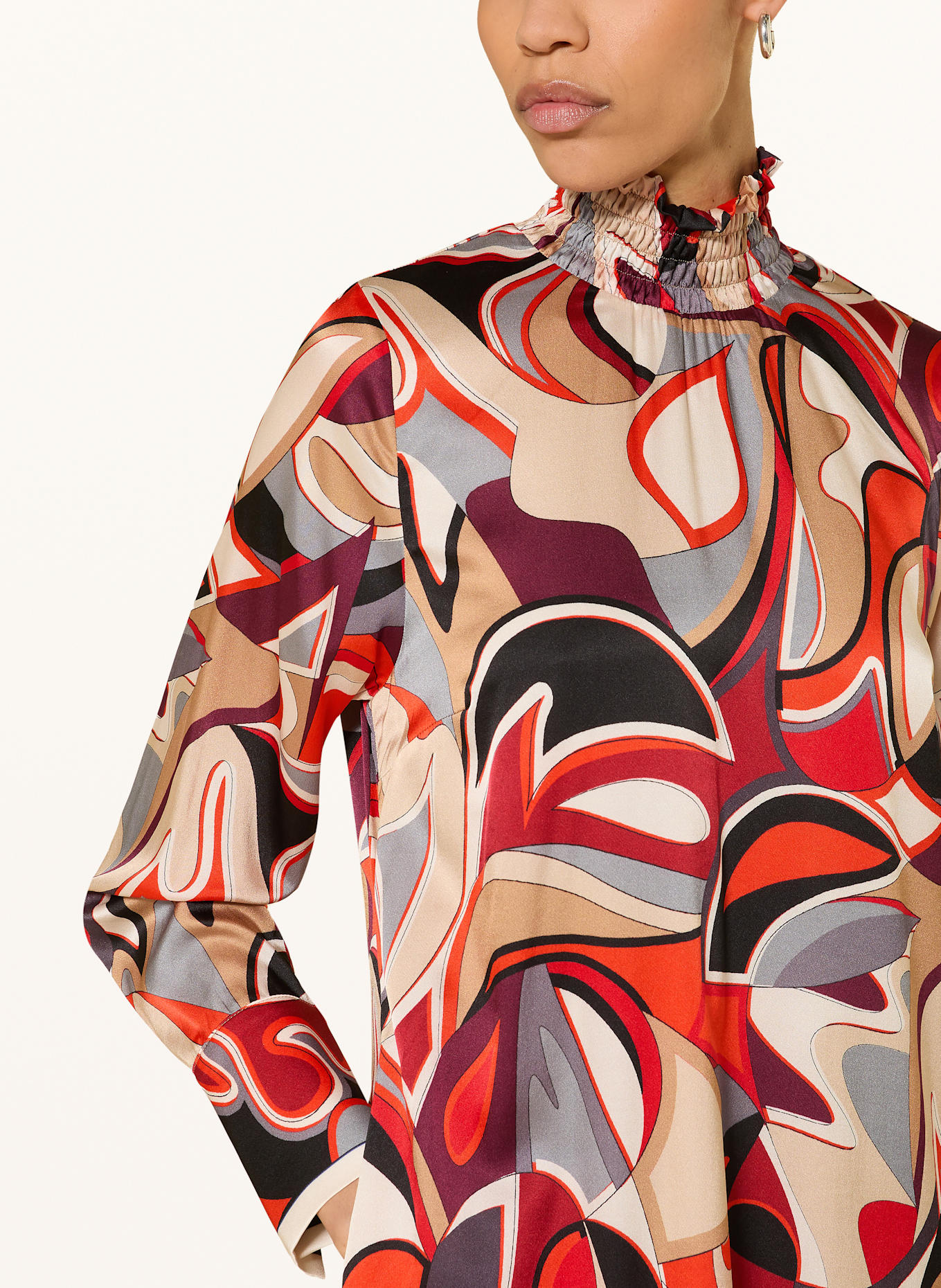 ANNA's Kleid mit Rüschen: ROT / HELLBRAUN / SCHWARZ