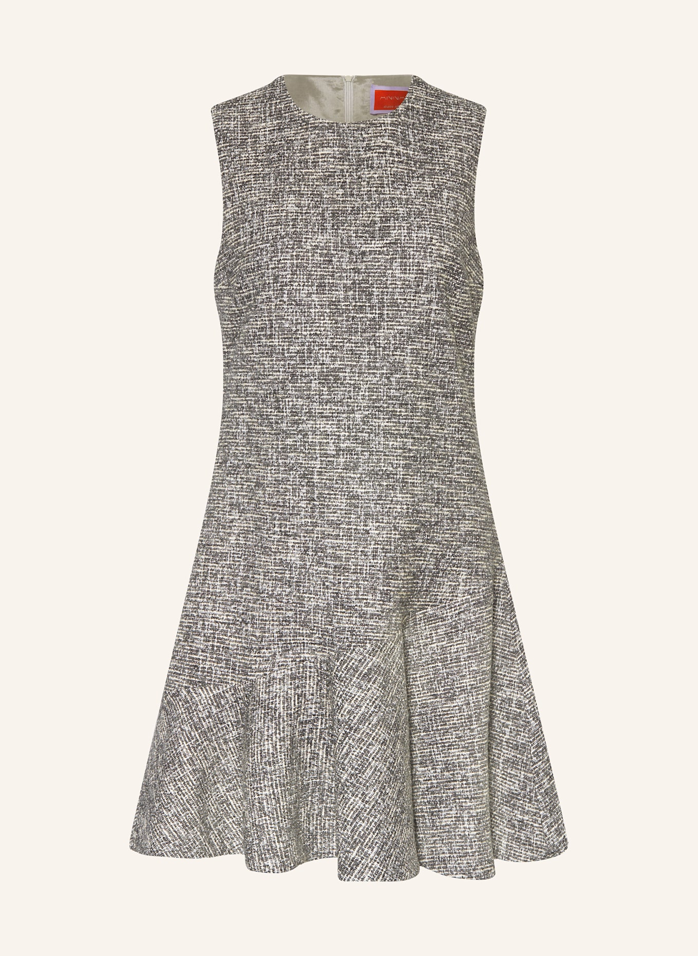 ANNA's Bouclé-Kleid mit Volants und Glitzergarn: GRAU / ECRU / DUNKELGRAU