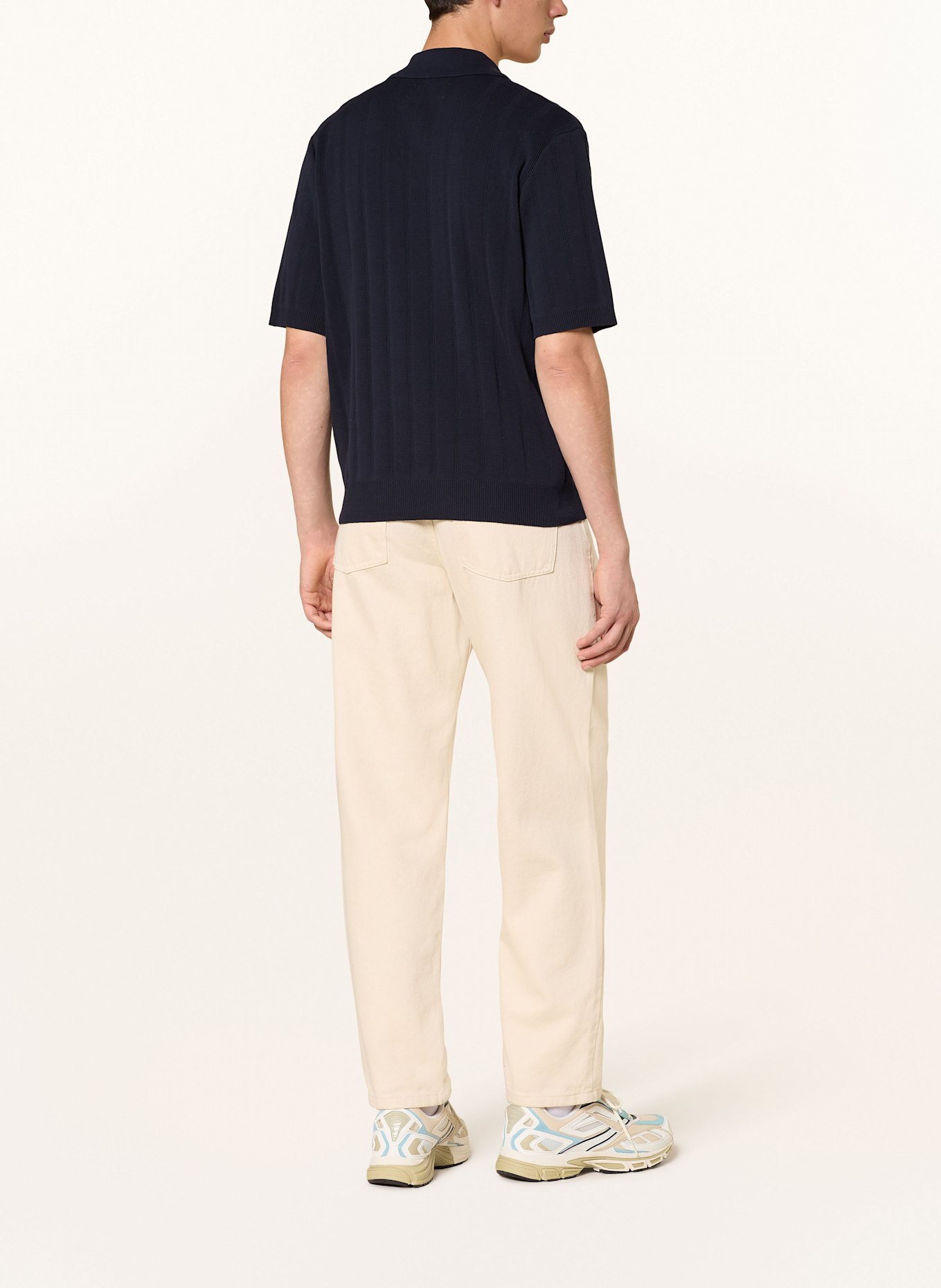 ARMEDANGELS Strick-Poloshirt AARVEN Regular Fit: DUNKELBLAU
