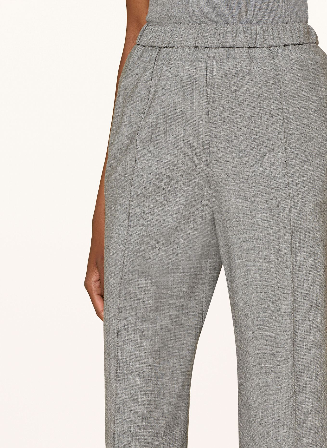 FABIANA FILIPPI Marlenehose mit Schmucksteinen: GRAU