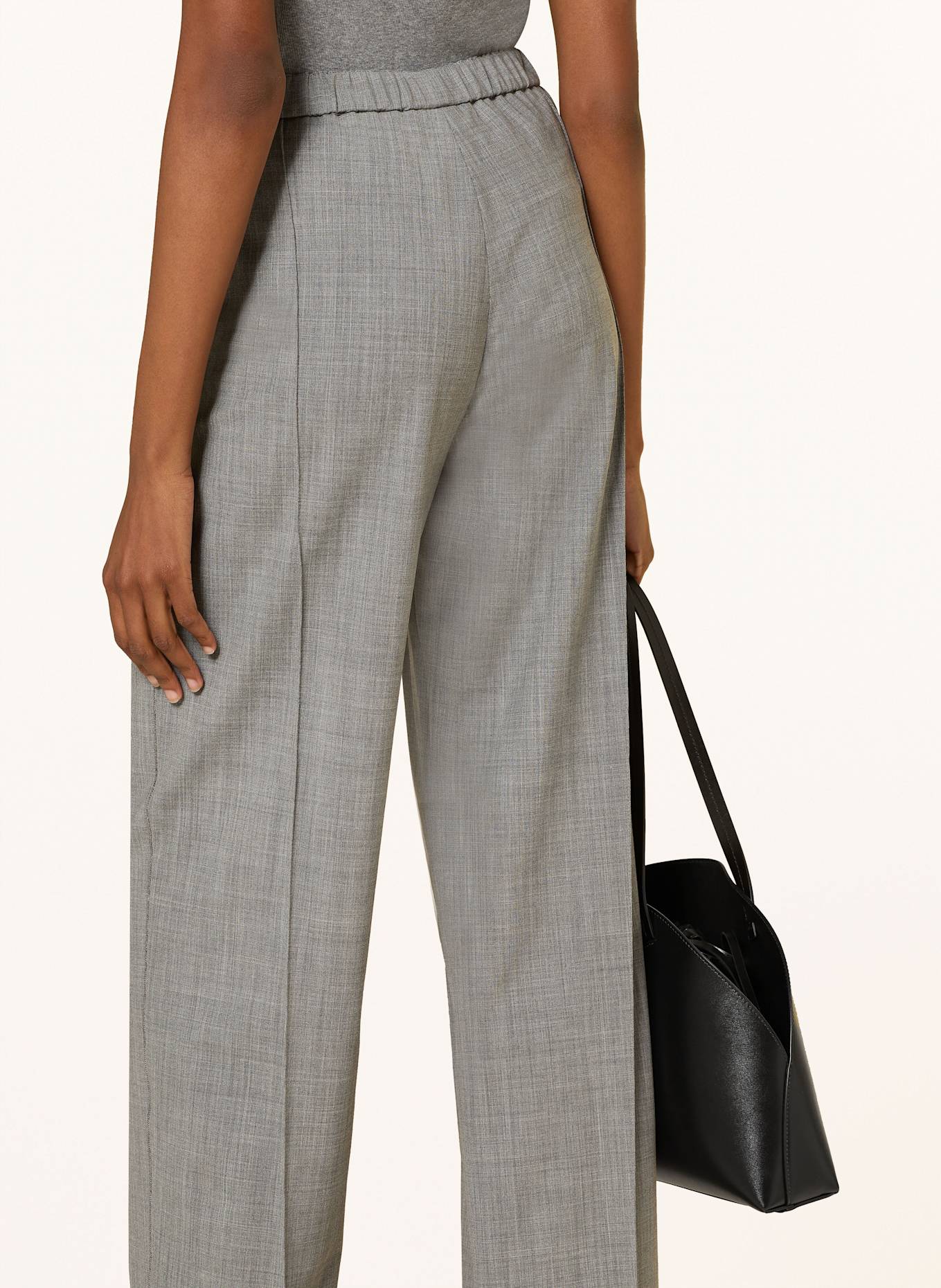 FABIANA FILIPPI Marlenehose mit Schmucksteinen: GRAU