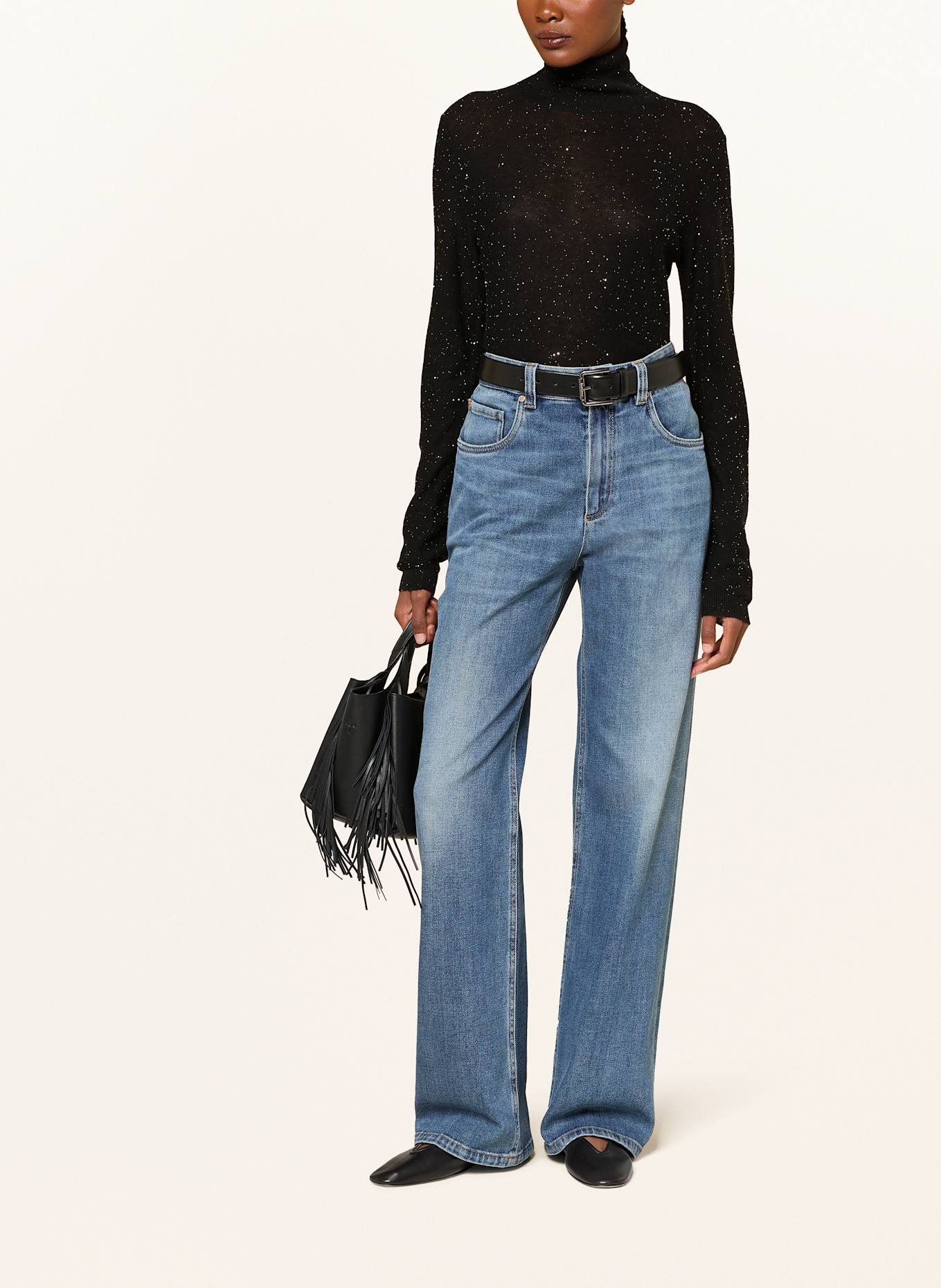 FABIANA FILIPPI Pullover mit Pailletten: SCHWARZ