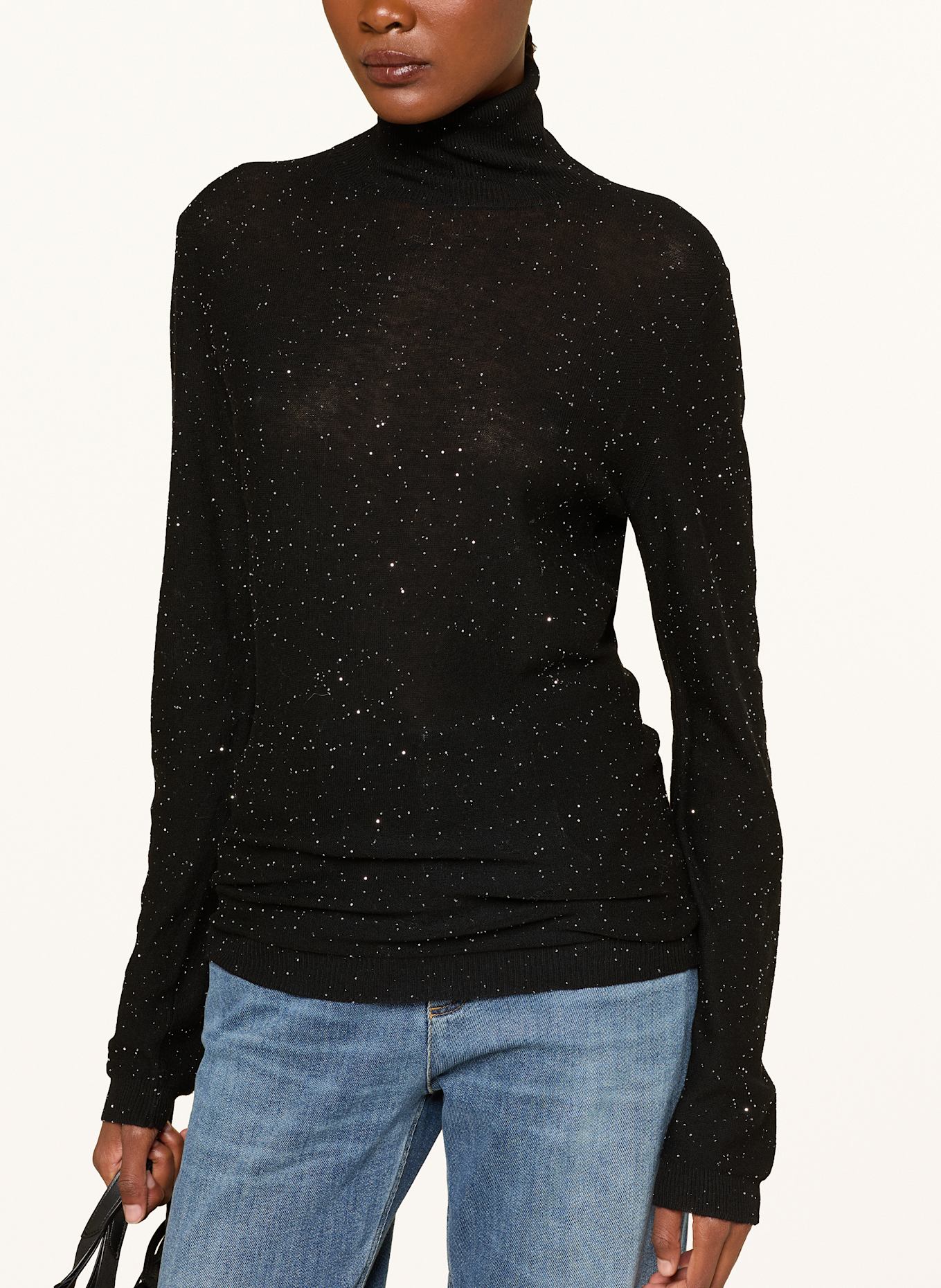 FABIANA FILIPPI Pullover mit Pailletten: SCHWARZ