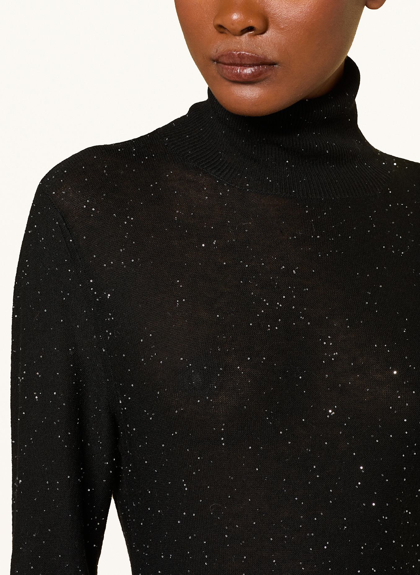 FABIANA FILIPPI Pullover mit Pailletten: SCHWARZ