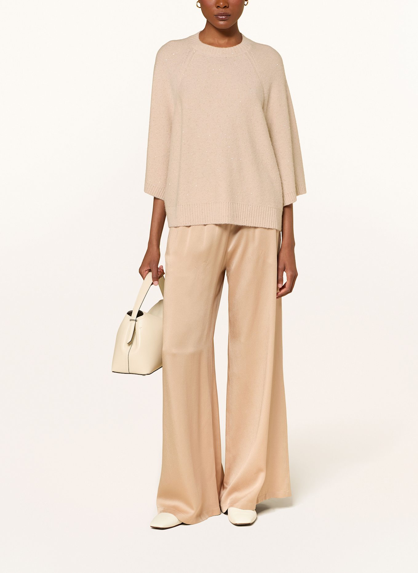 FABIANA FILIPPI Pullover mit 3/4-Arm und Pailletten: NUDE