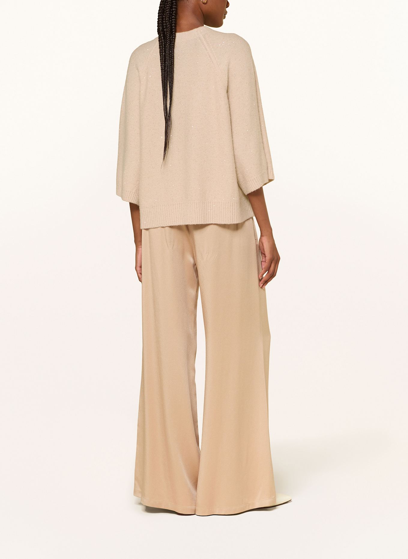 FABIANA FILIPPI Pullover mit 3/4-Arm und Pailletten: NUDE