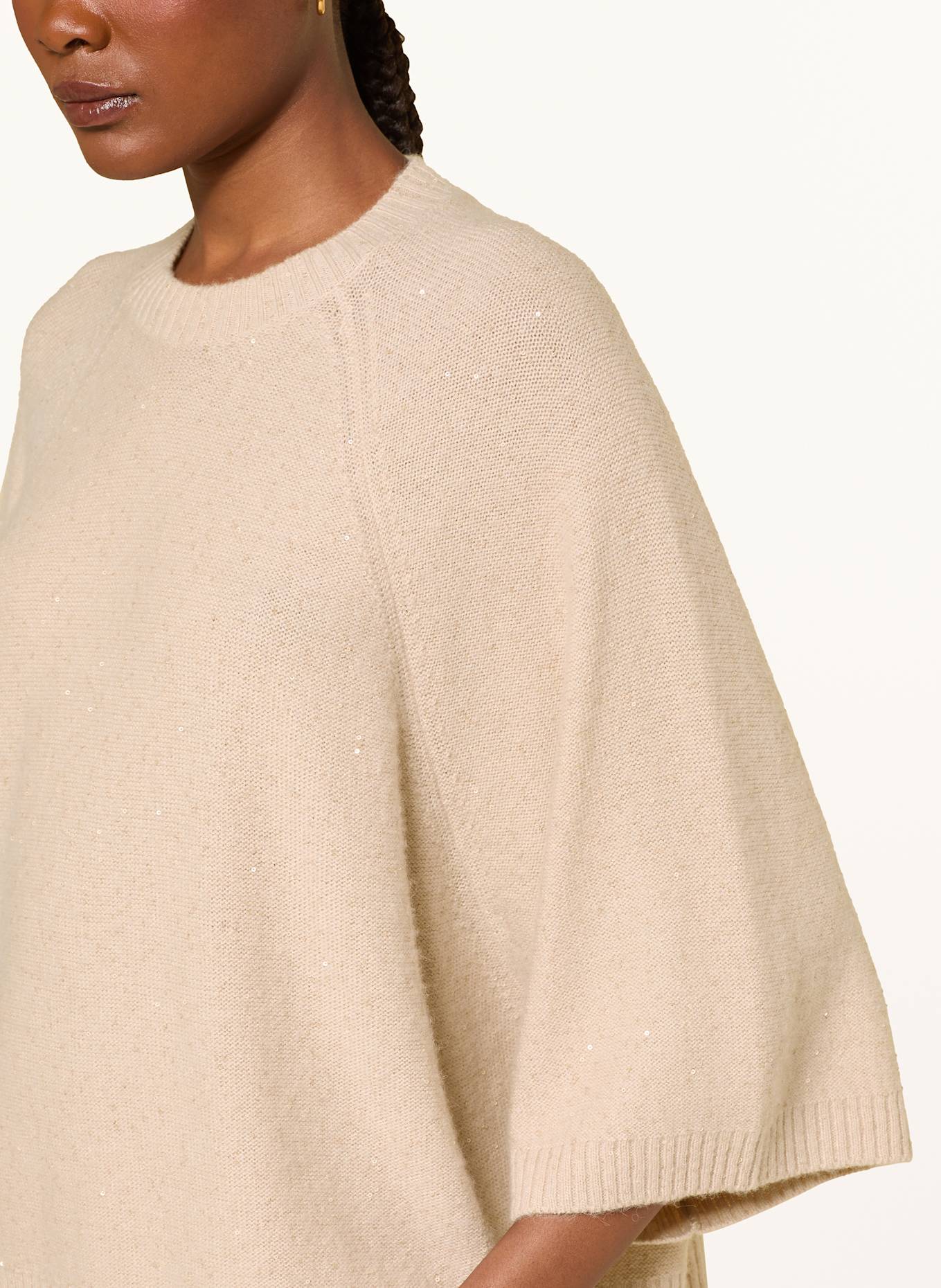 FABIANA FILIPPI Pullover mit 3/4-Arm und Pailletten: NUDE