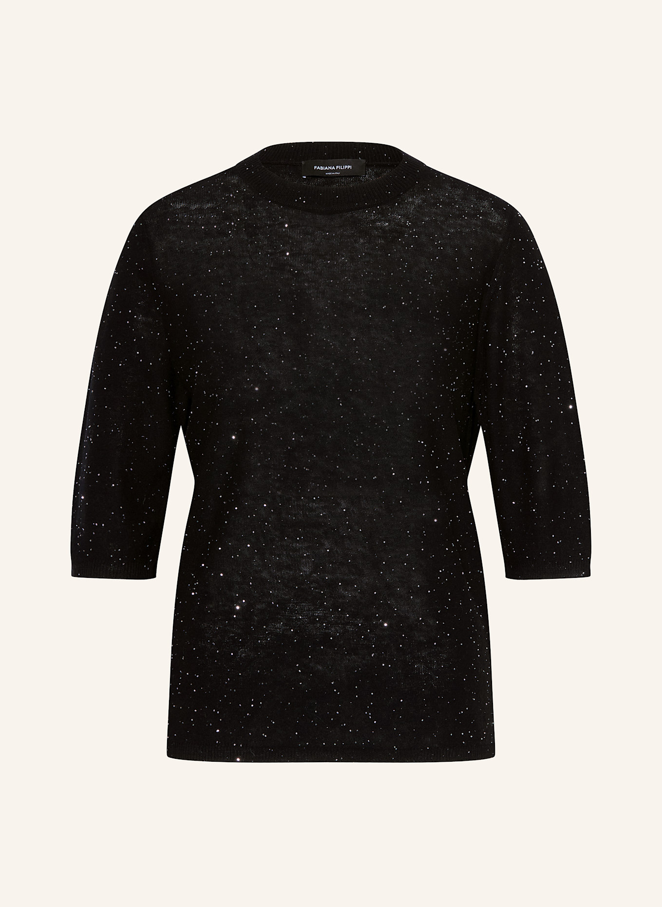 FABIANA FILIPPI Strickshirt mit Pailletten: SCHWARZ