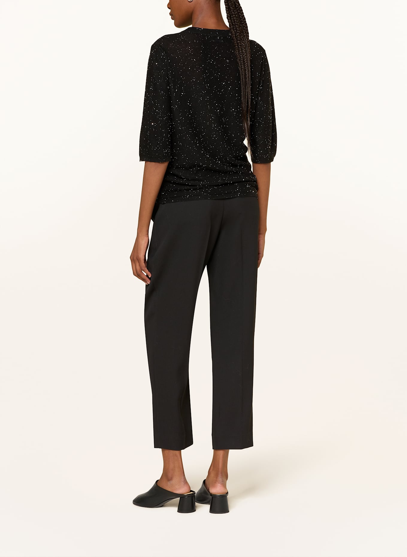 FABIANA FILIPPI Strickshirt mit Pailletten: SCHWARZ