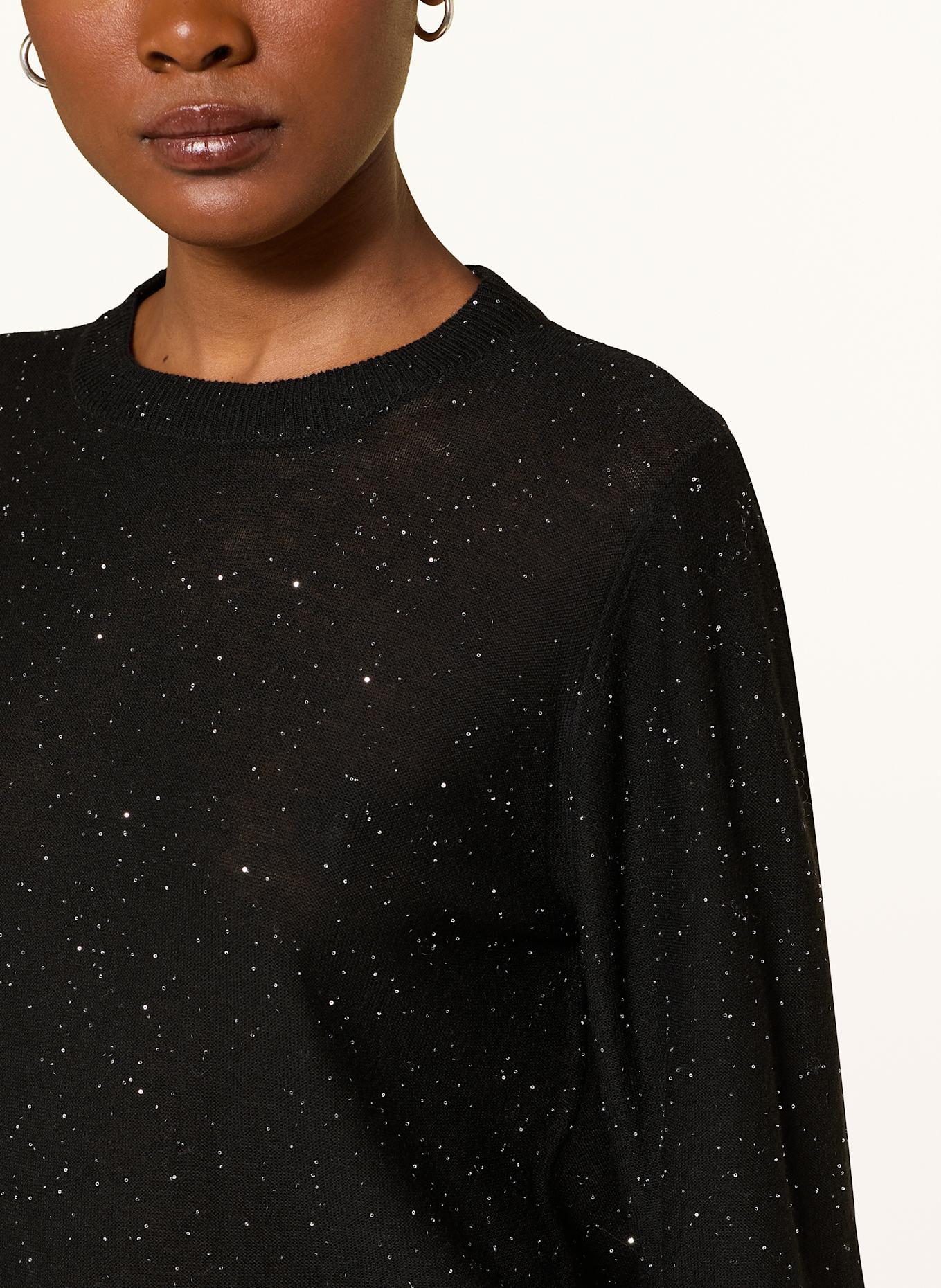 FABIANA FILIPPI Strickshirt mit Pailletten: SCHWARZ