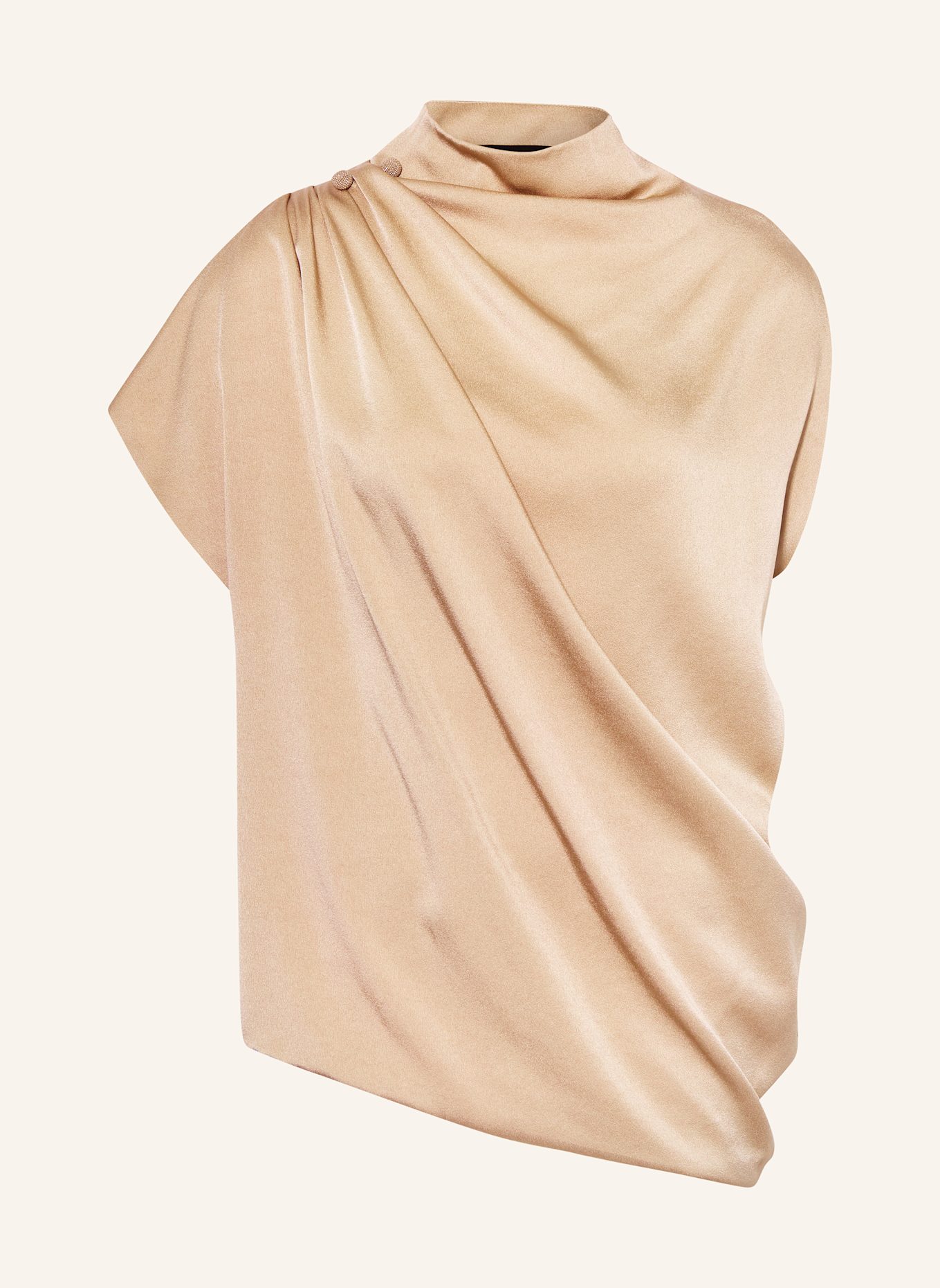 FABIANA FILIPPI Blusentop aus Satin mit Schmucksteinen: GOLD