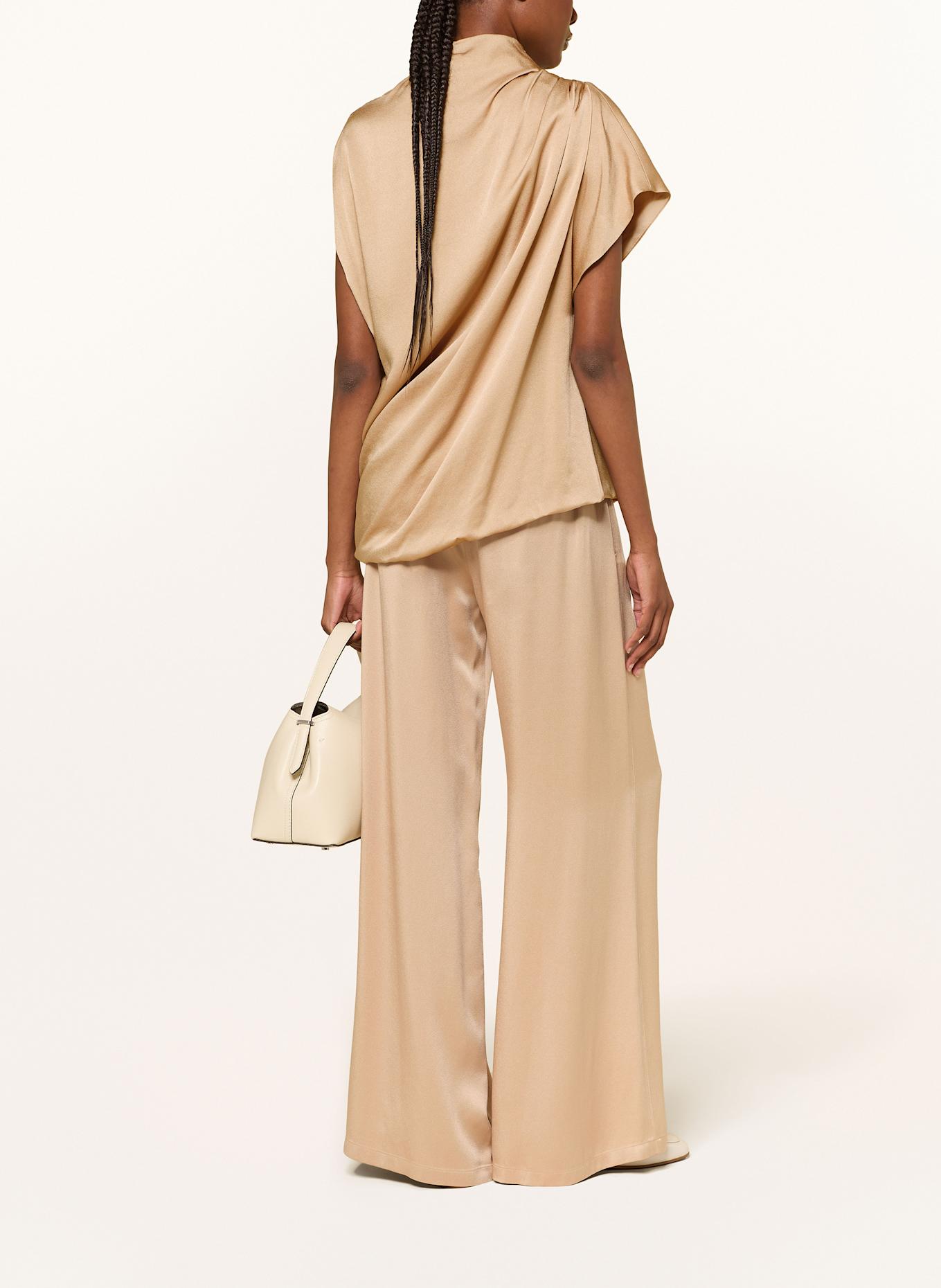 FABIANA FILIPPI Blusentop aus Satin mit Schmucksteinen: GOLD