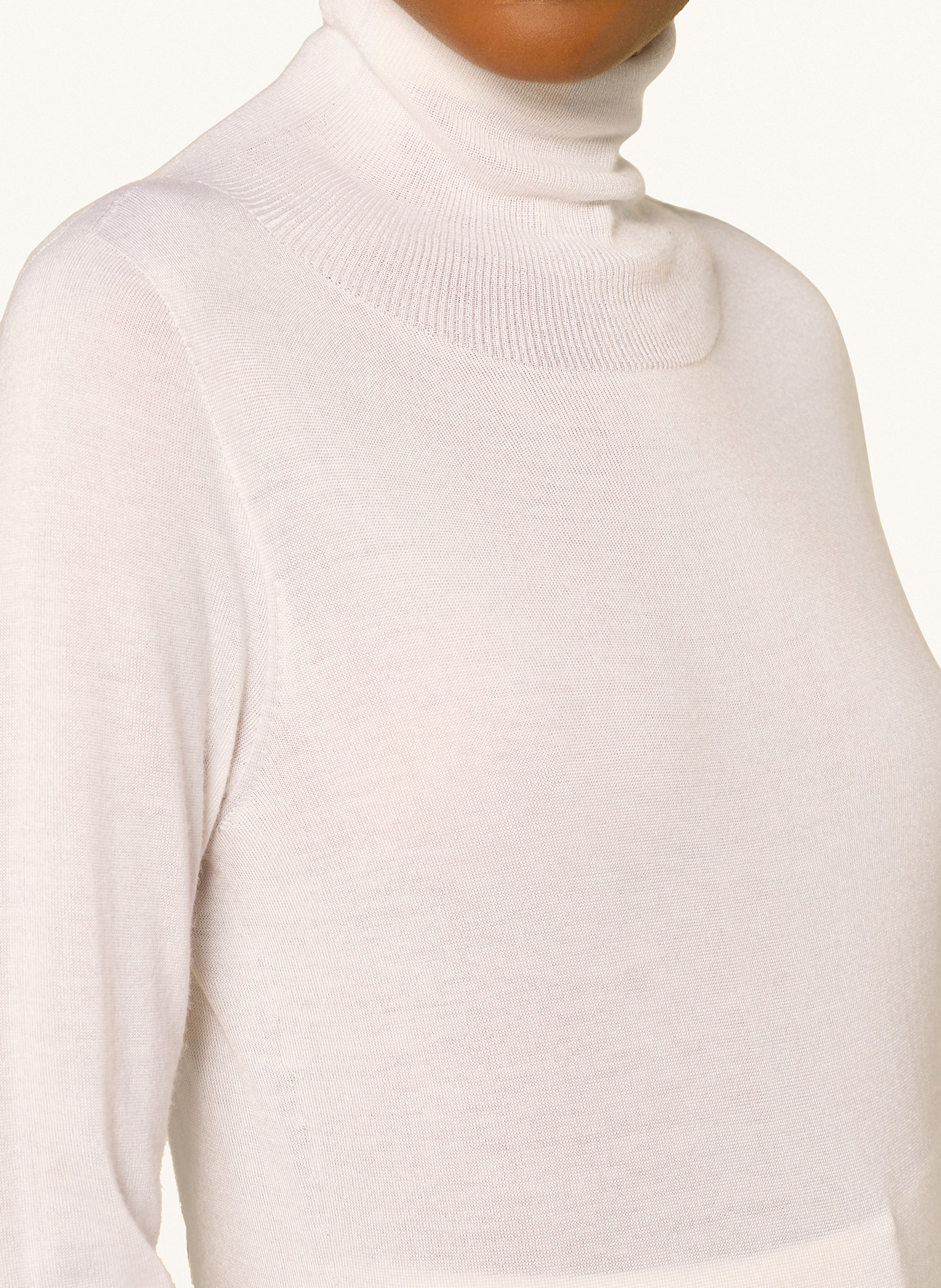 FABIANA FILIPPI Rollkragenpullover aus Cashmere mit Seide: WEISS