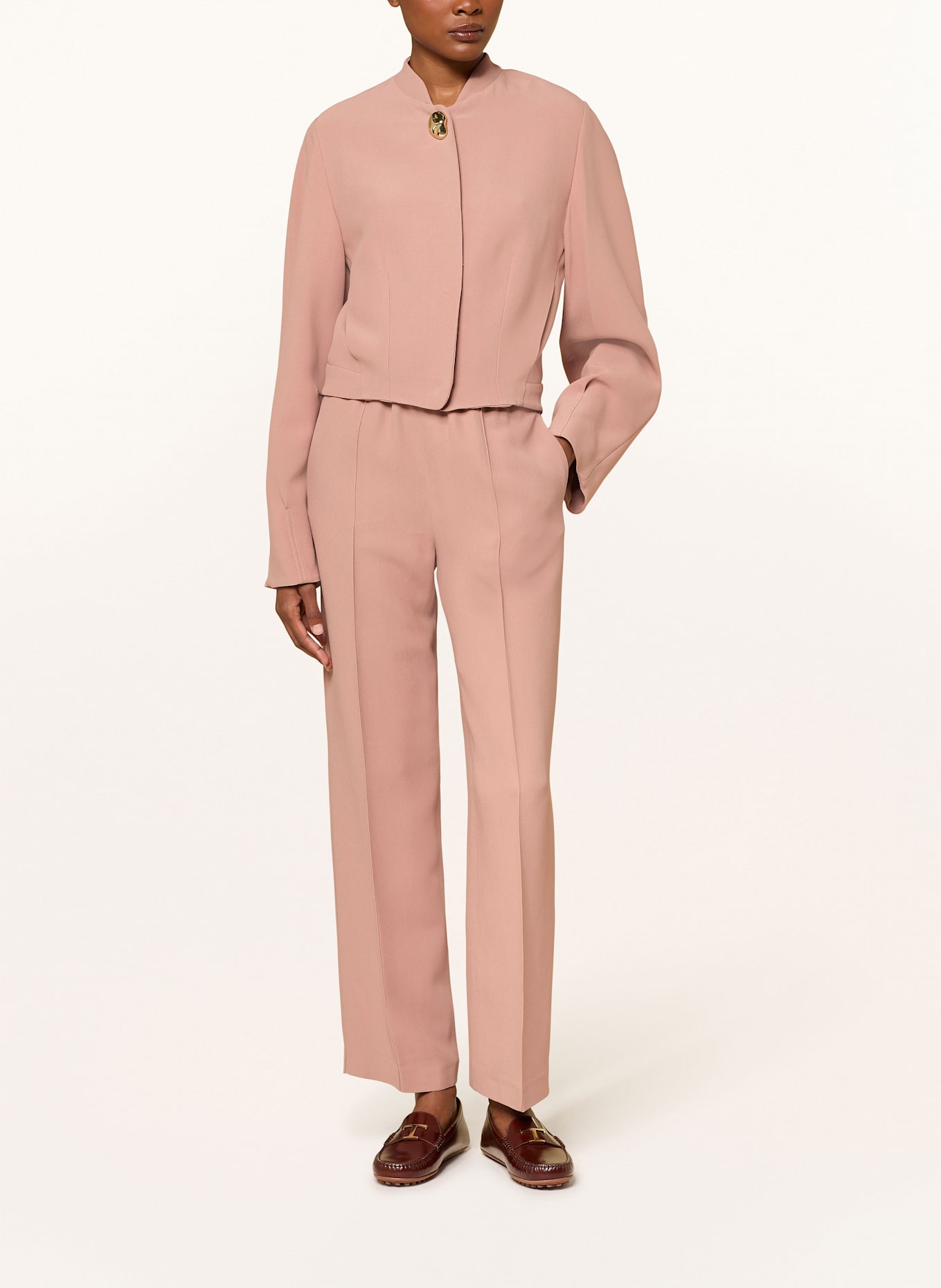 パンツ Fabiana Filippi Wide-Leg Cotton Blend Trousers With Pin FABIANA FILIPPI Pleated Wide-Leg Cotton Chambray Trousers