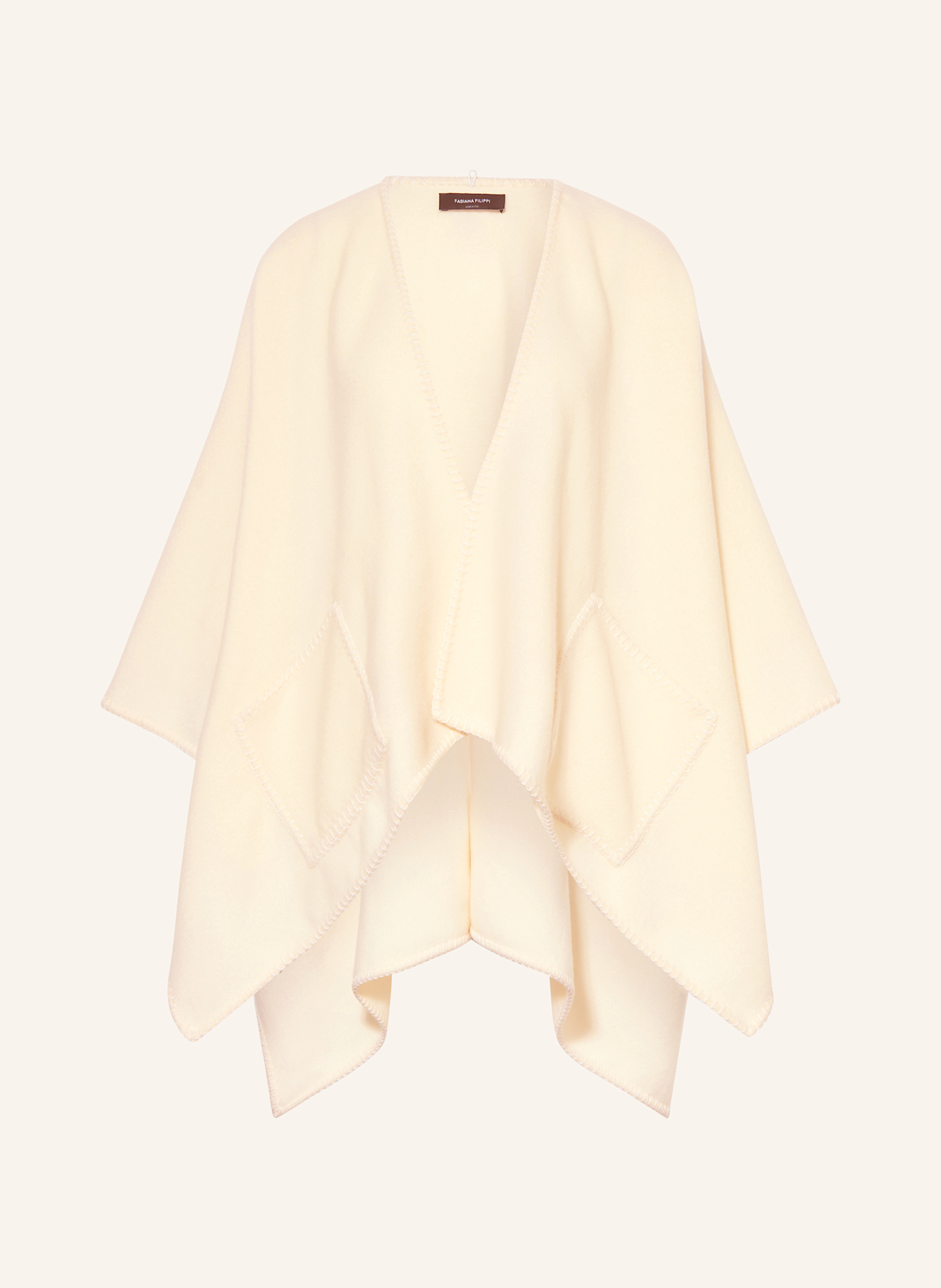 FABIANA FILIPPI Cape with decorative gems: CREAM