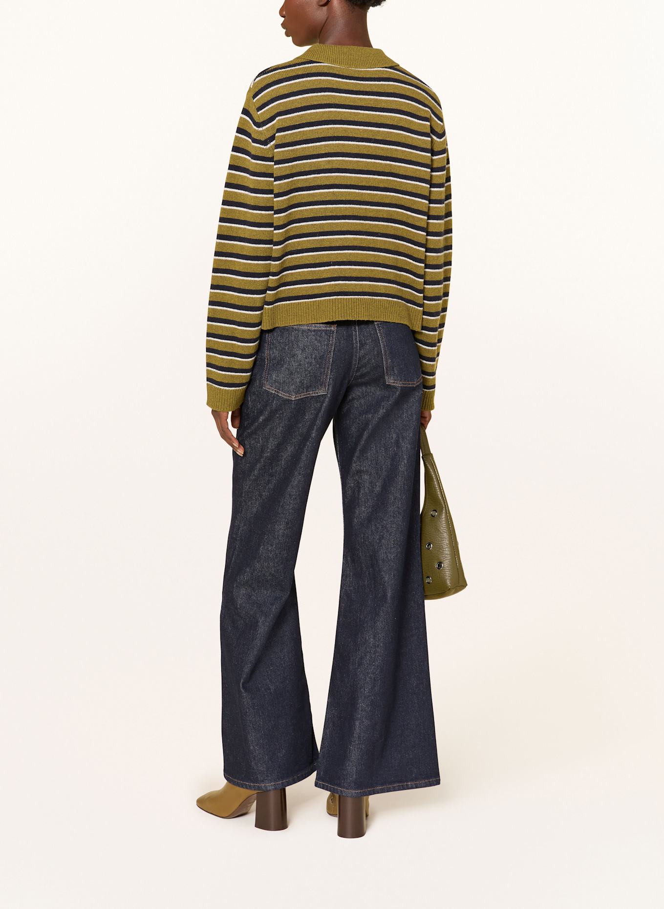 BAUM UND PFERDGARTEN Strick-Poloshirt CORI: GRÜN / SCHWARZ / WEISS