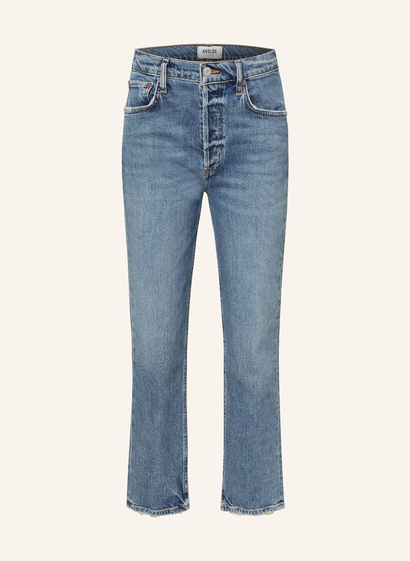 AGOLDE Jeansy straight RILEY: moor med marble ind